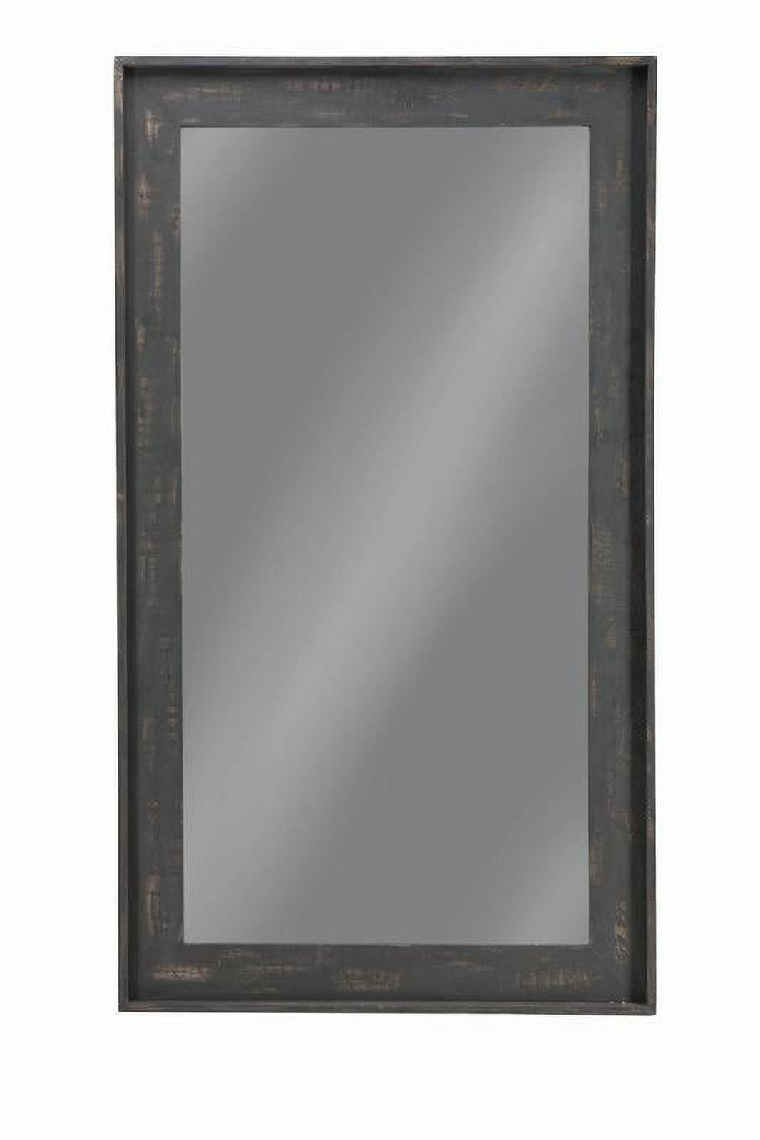 Gray Rectangular Wood Transitional Floor Mirror