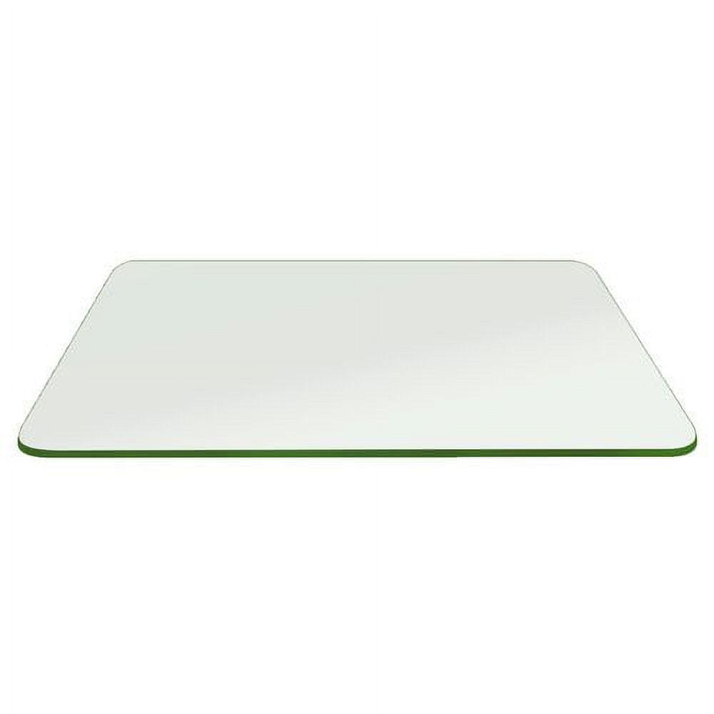 Clear Tempered Glass Rectangle Table Top with Rounded Corners, 30" x 72"