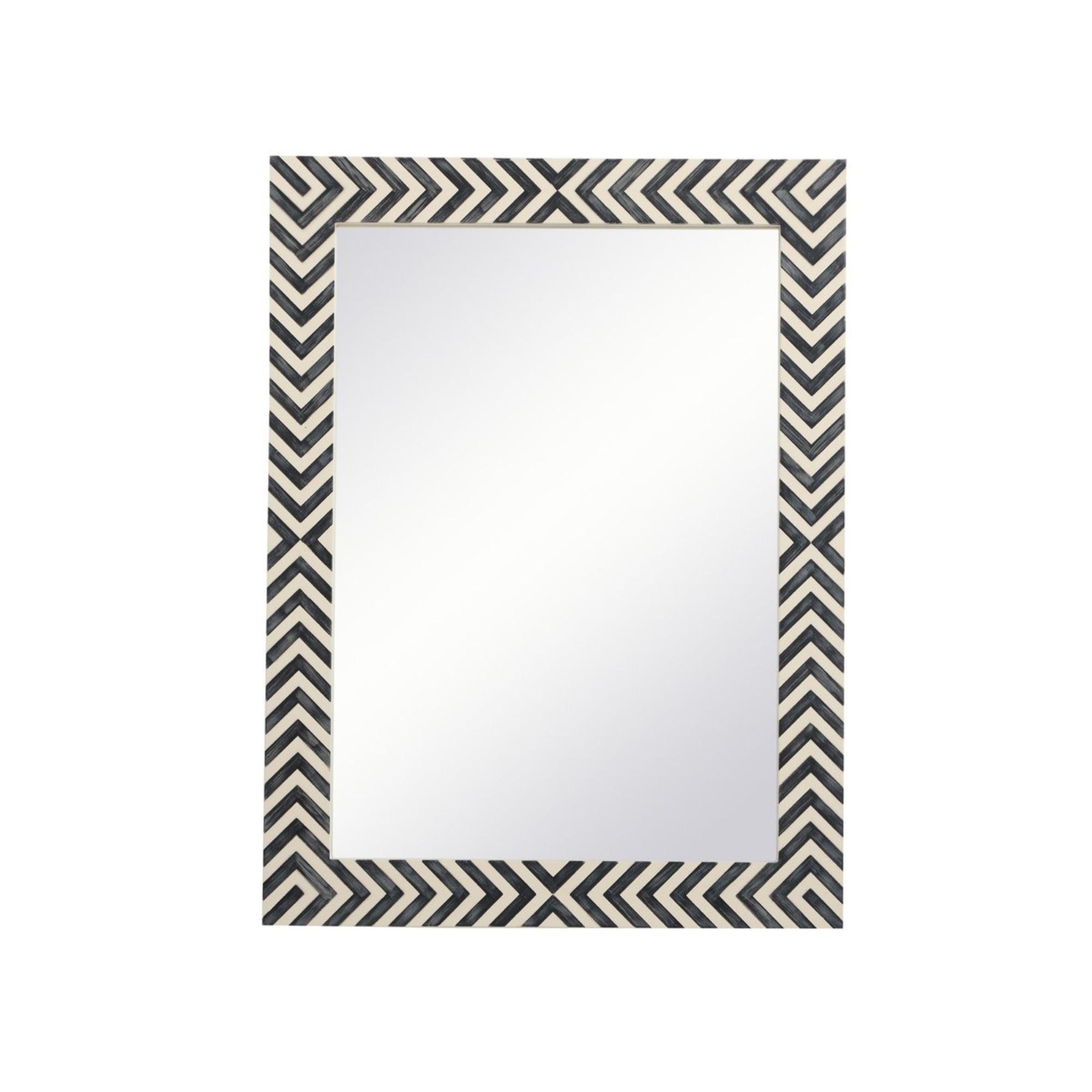 Contemporary Chevron 24" Wood Vanity Mirror in Multicolor