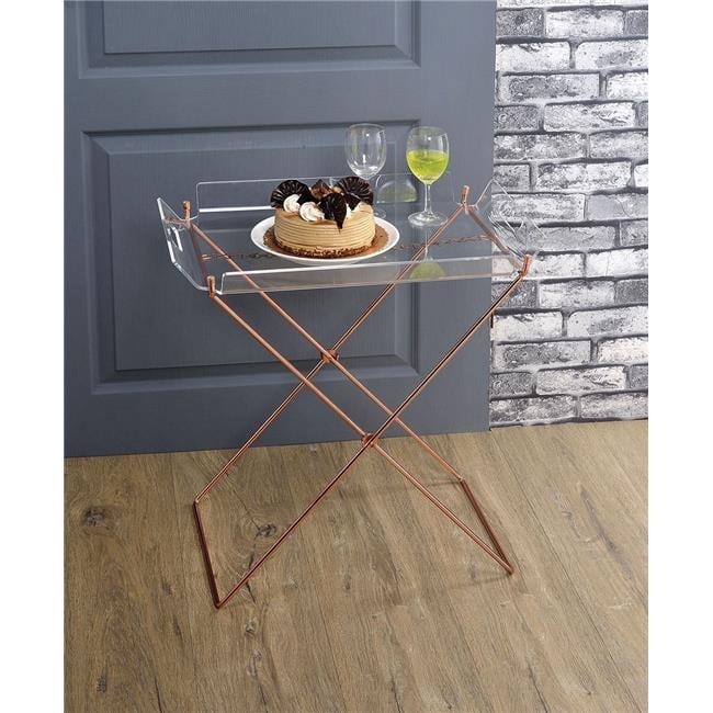 Acme Furniture Cercie Bar Serving Cart Clear Acrylic/Copper Finish