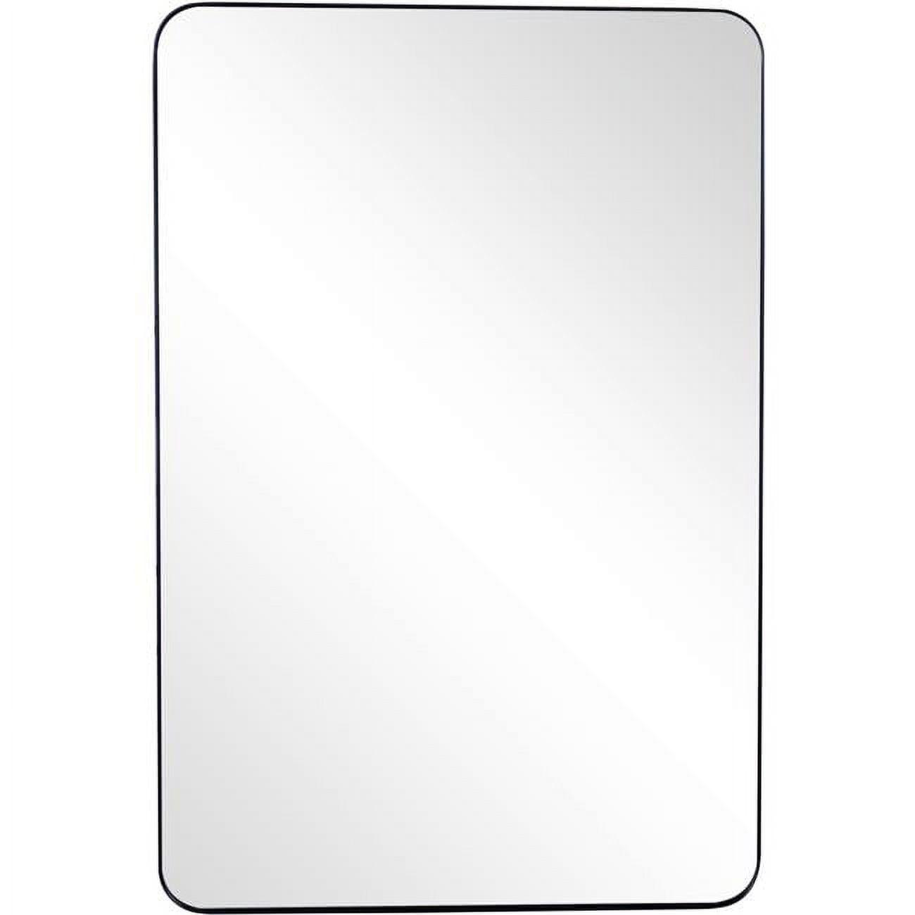 Elegant Rectangular Black Metal Vanity Mirror 32"x46"