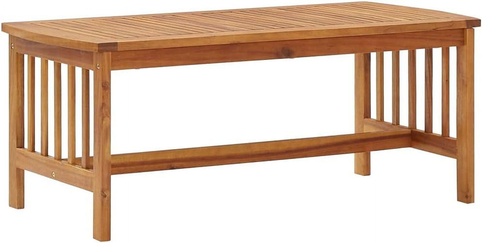 Solid Acacia Wood Slatted Coffee Table 40.2" x 19.7" x 16.9"