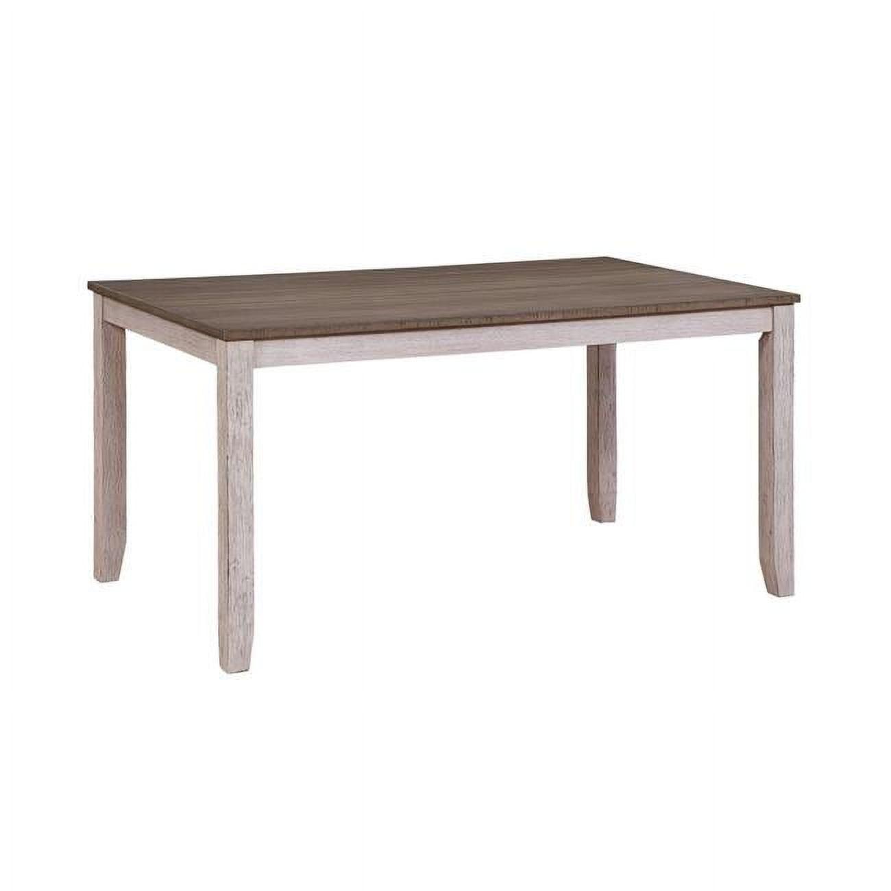 Cottage Charm Extendable Rectangular Dining Table in Antique White and Brown