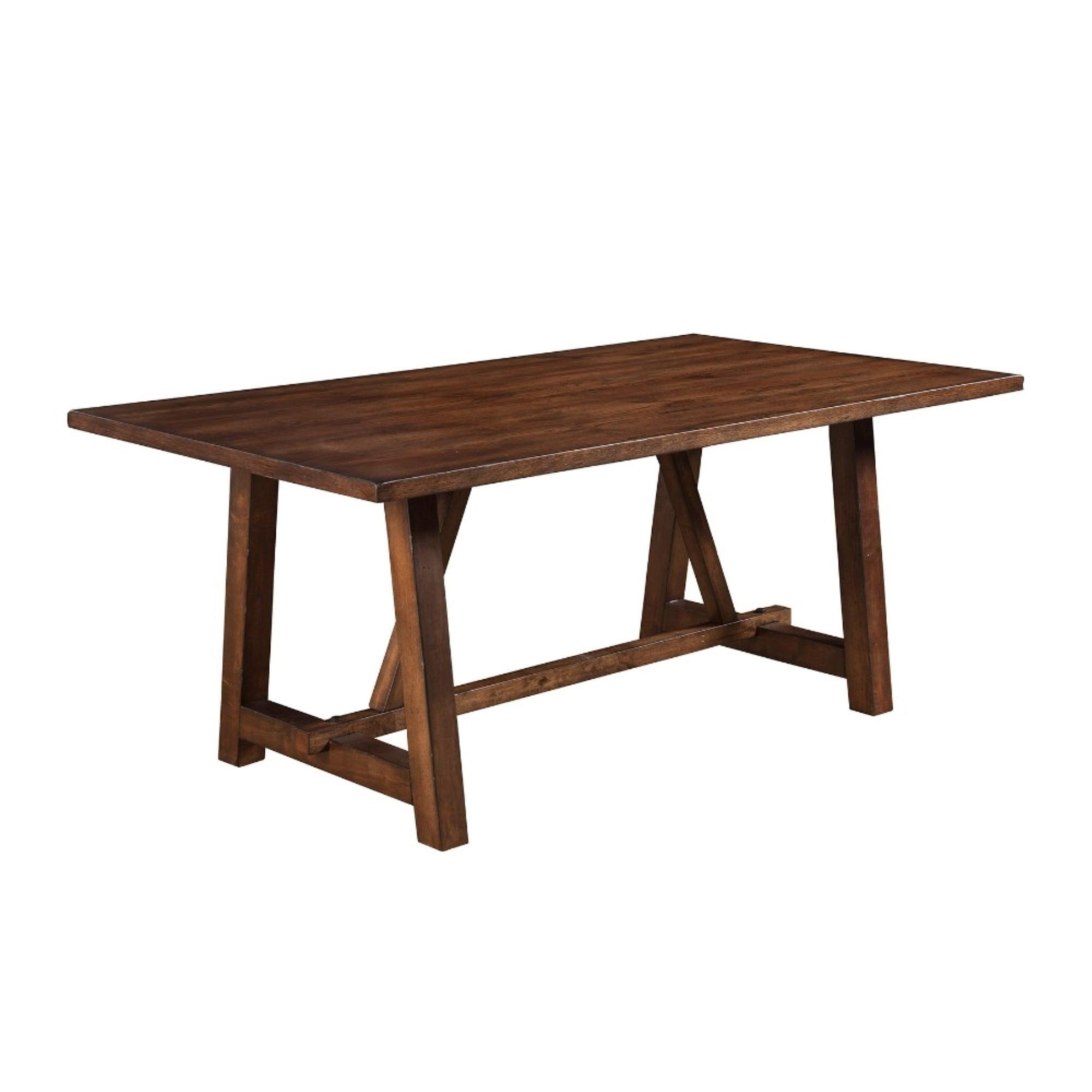 Rectangular Rubberwood Dining Table In Quaint Style Brown