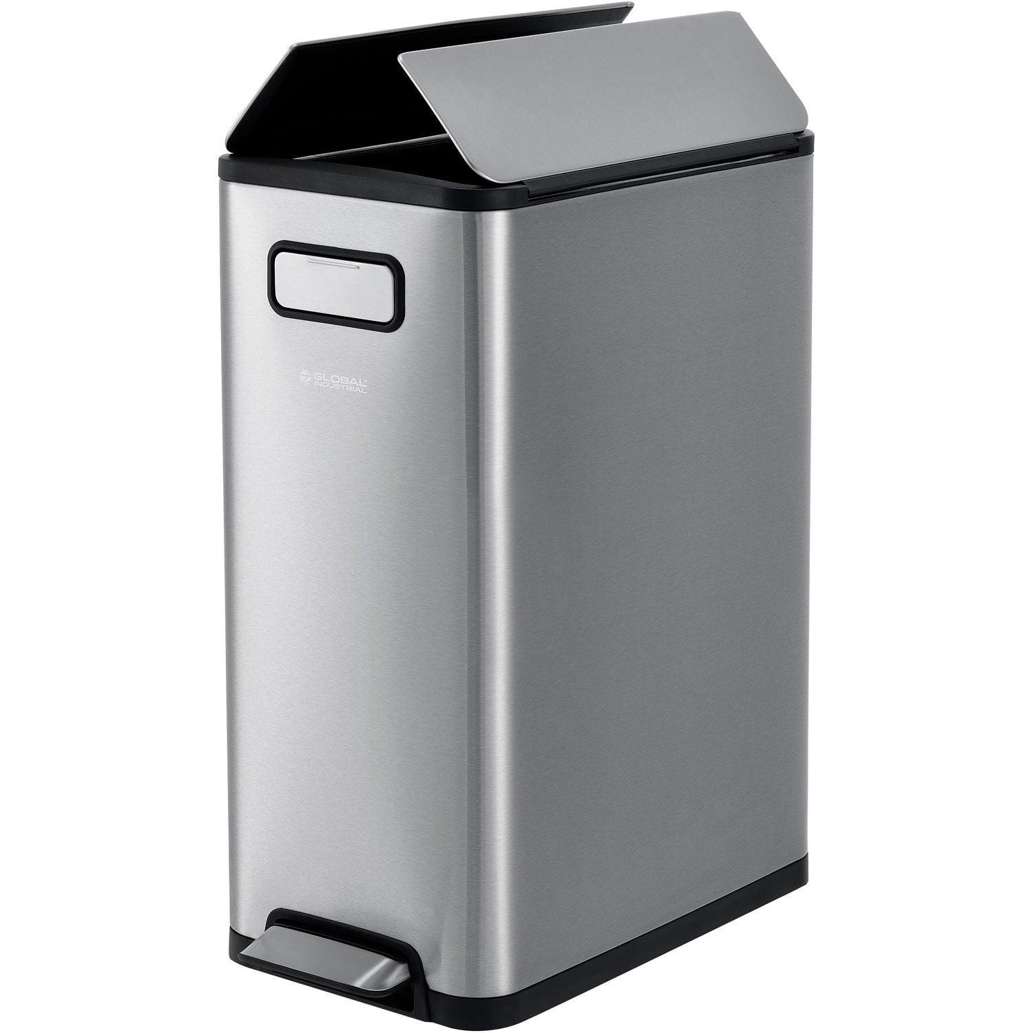 Brushed Stainless Steel 12 Gallon Step-On Trash Can