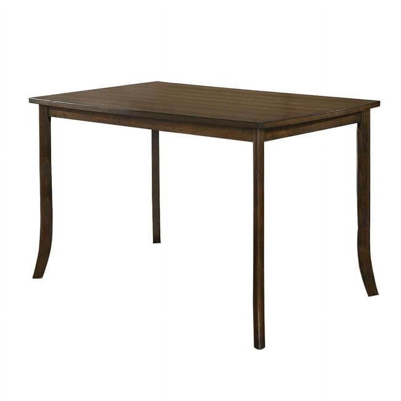 Transitional Saber-Legged Brown Wooden Extendable Dining Table