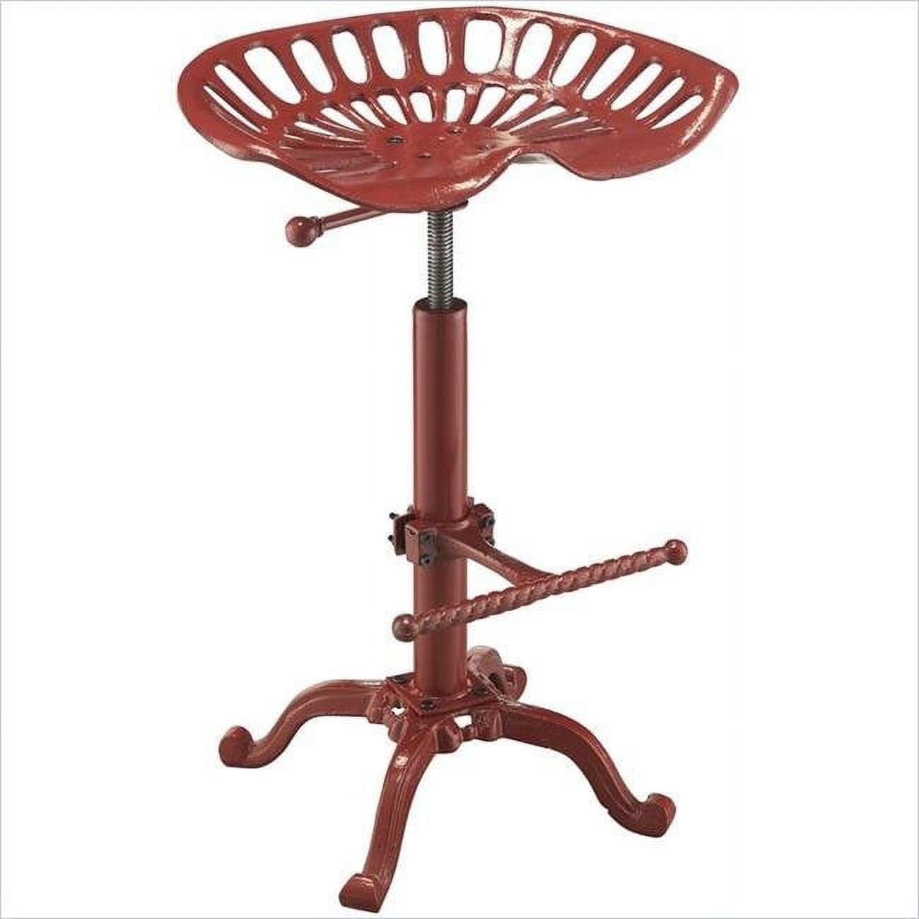 Adjustable Red Metal Backless Swivel Tractor Seat Stool