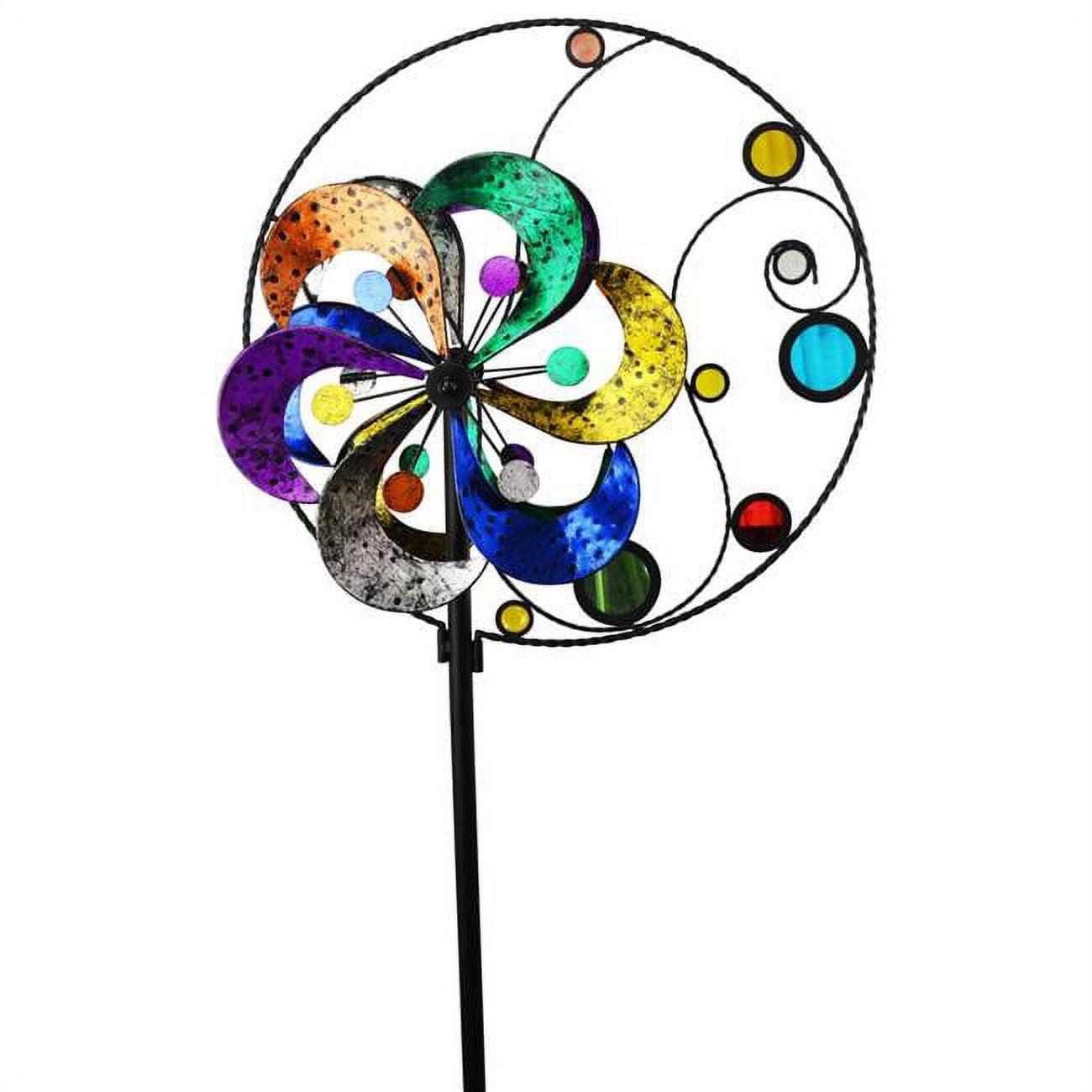 84" Multicolor Circle and Flower Wind Spinner with Mirrors