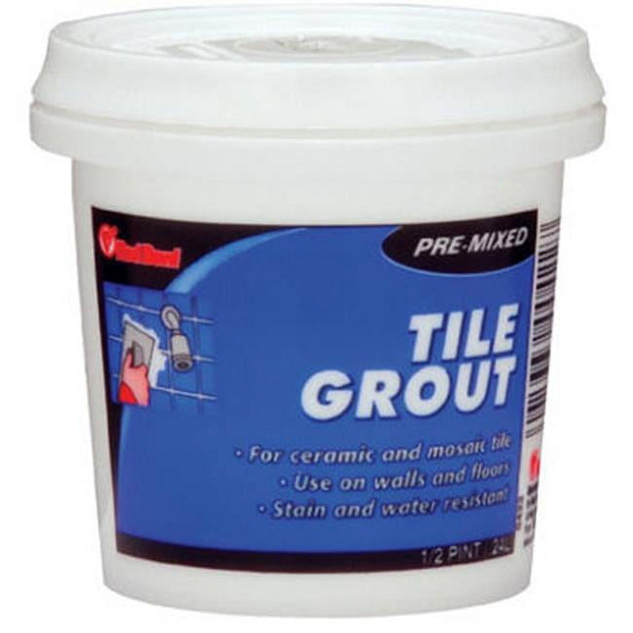 Pre-Mixed White Acrylic Tile Grout Paste, 1/2 Pint