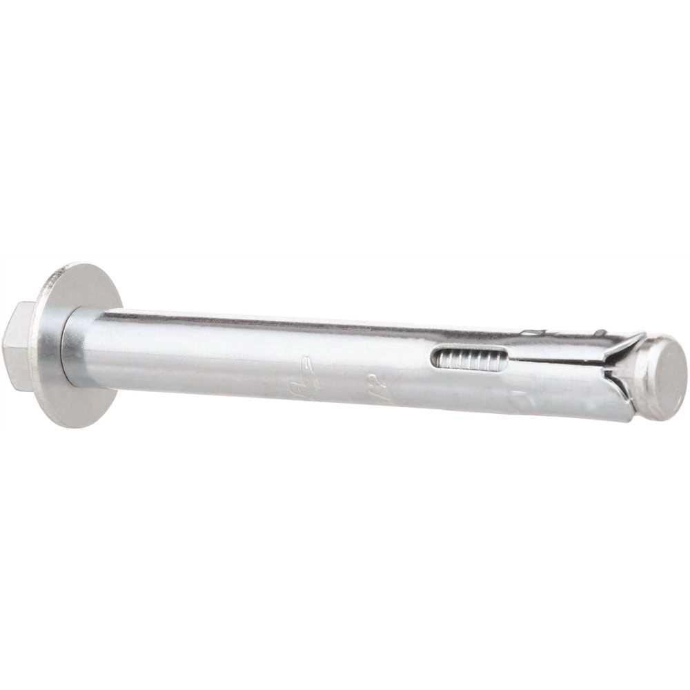 Silver 1/2 in. x 4 in. Hex-Nut-Head Carbon Steel Sleeve Anchors