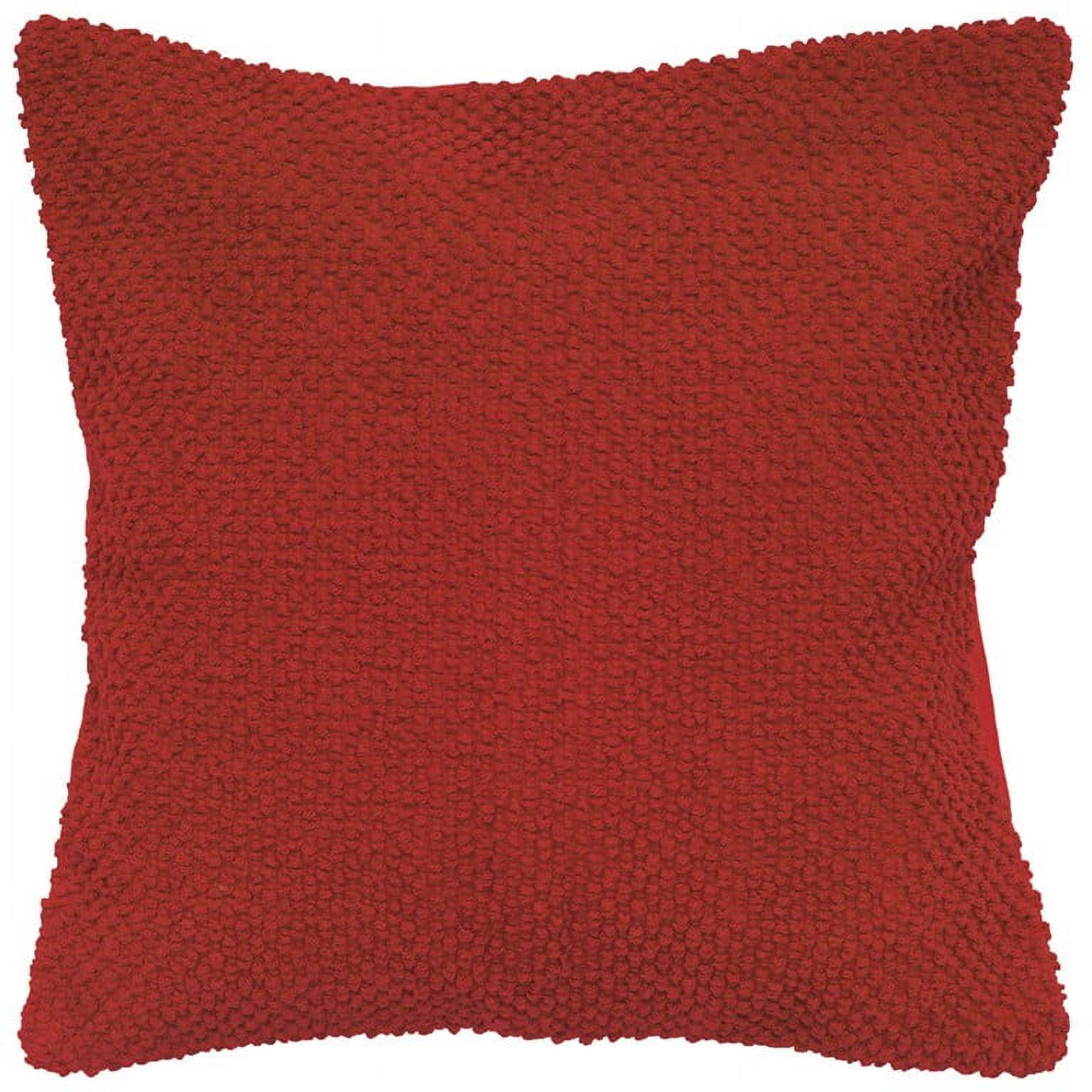 20"x20" Oversize Poly Filled Solid Square Throw Pillow Red - Rizzy Home: Cotton Canvas, Indoor, Zipper Closure
