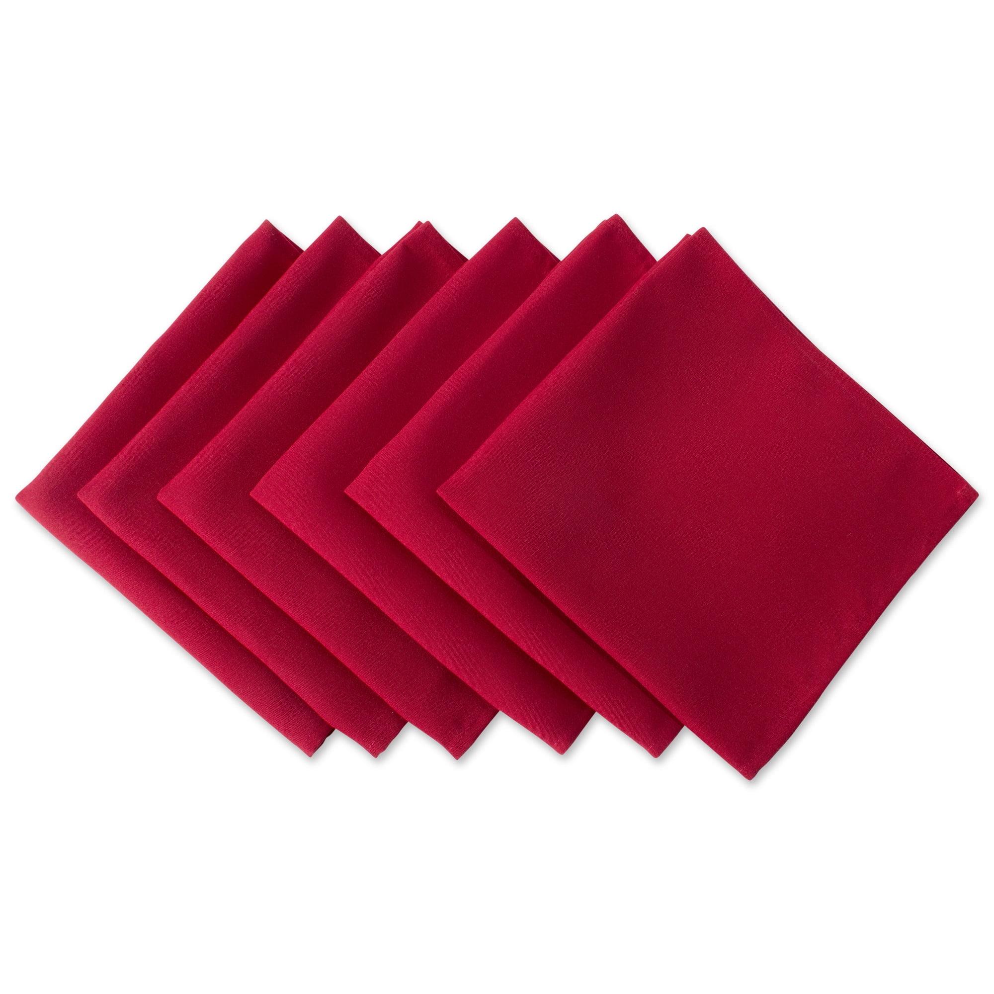 Red Polyester 18x18 Napkin Set of 6