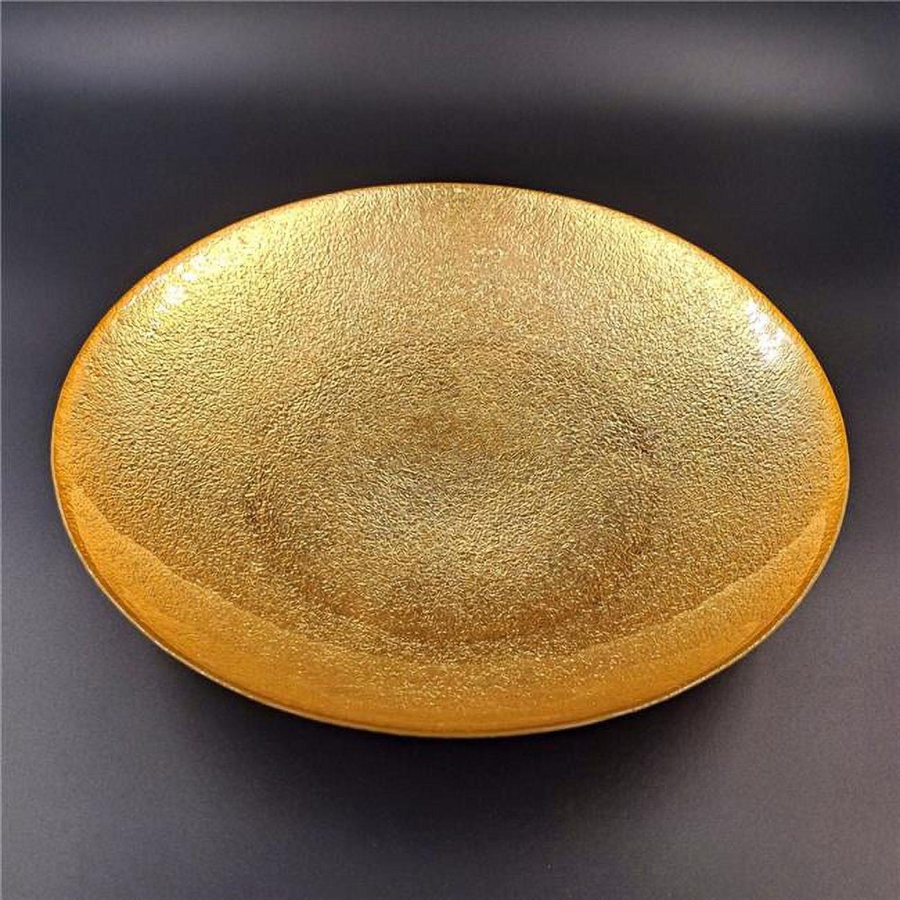 Gold Handcrafted Glass 13" Lacquered Centerpiece Bowl