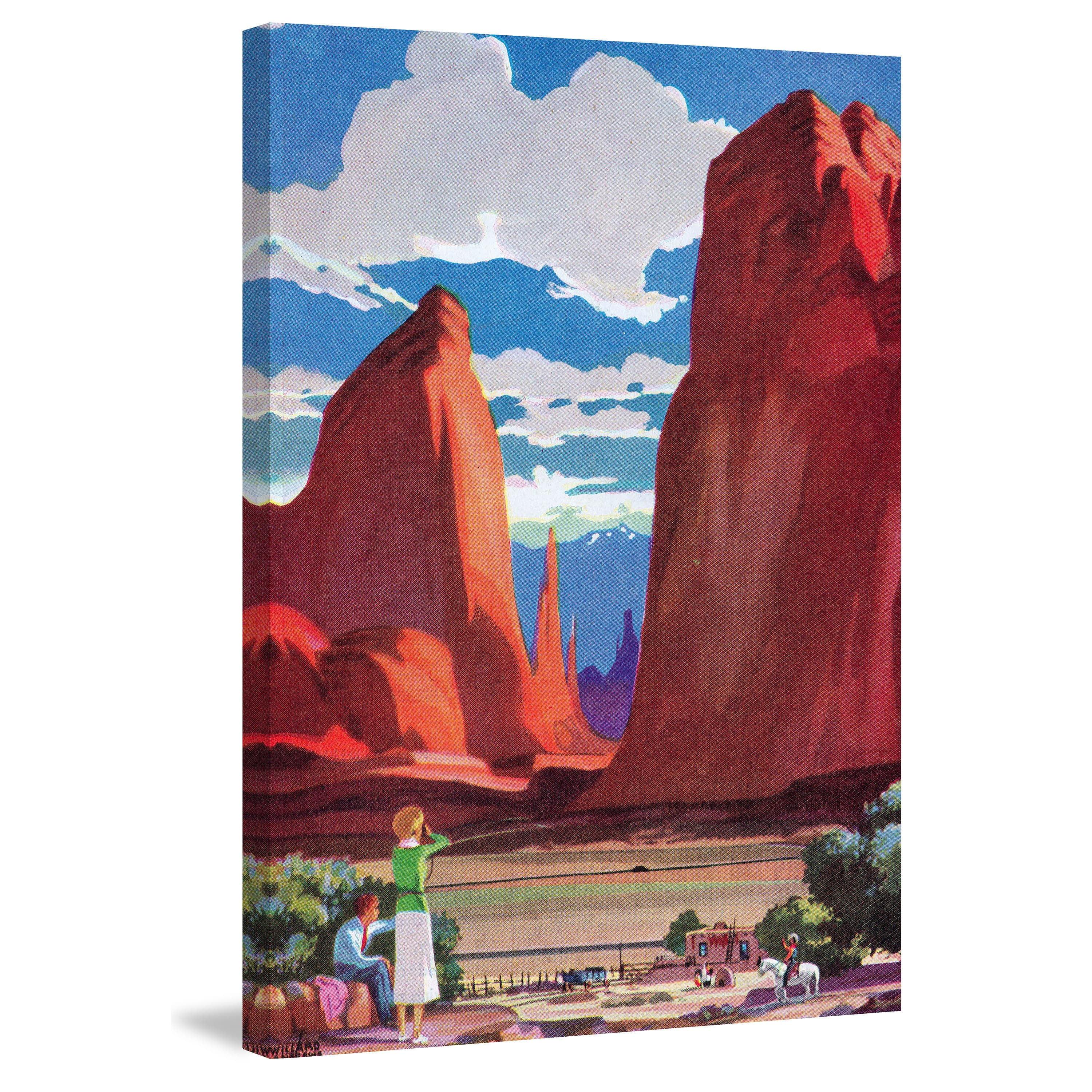 Red Rocks Multicolor Landscape Canvas Print