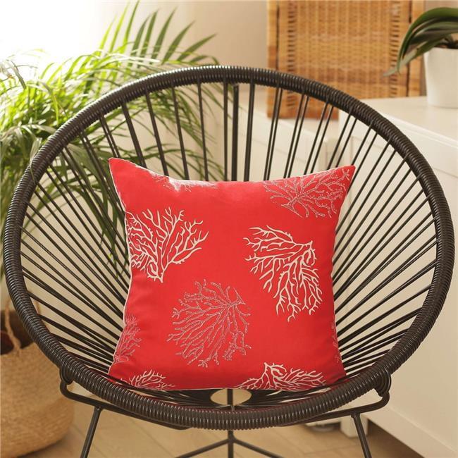 Red & Silver Coral Reef Decorative Throw Pillow, Multi Color