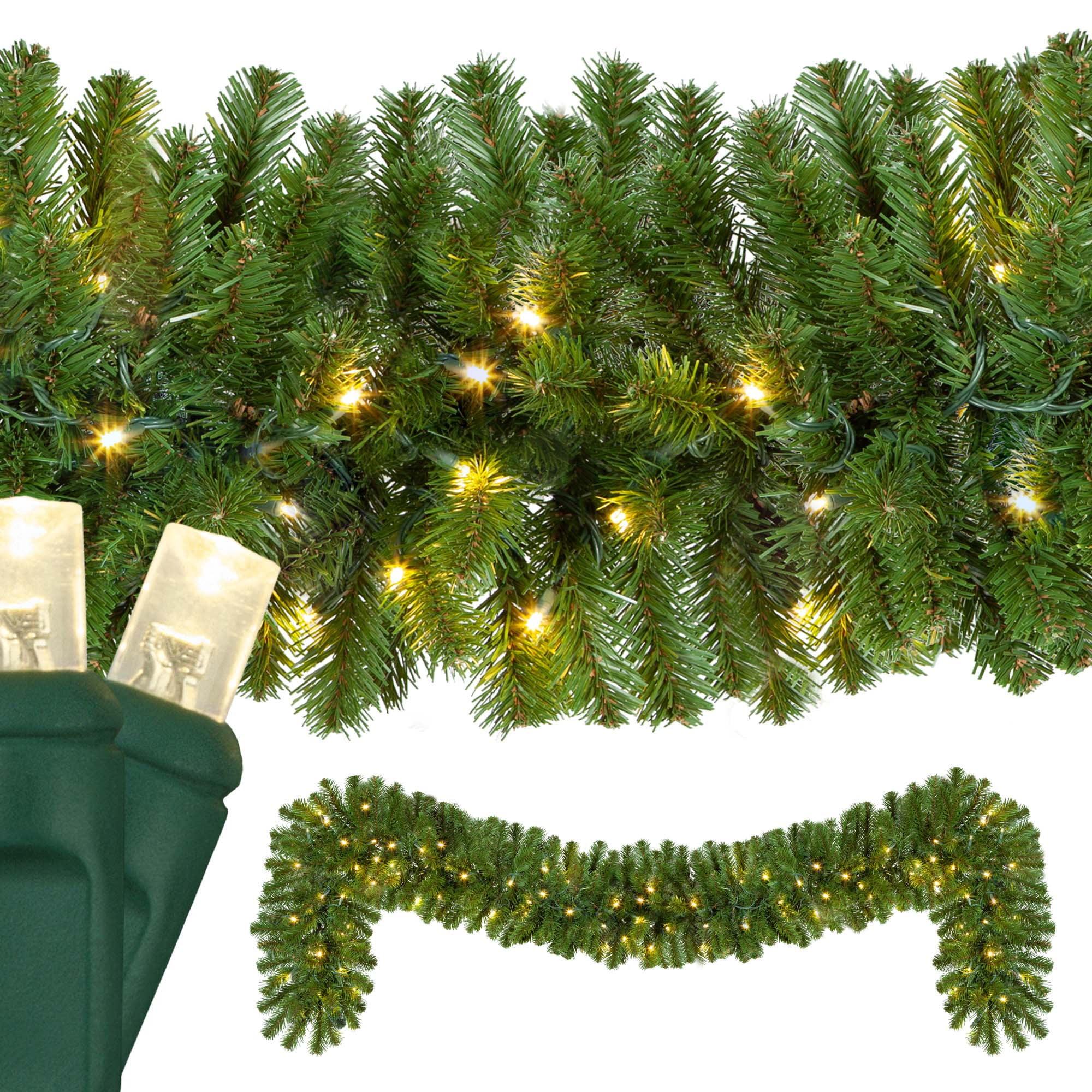 9 ft. Sequoia Pre-Lit with LEDs Garland, Warm White