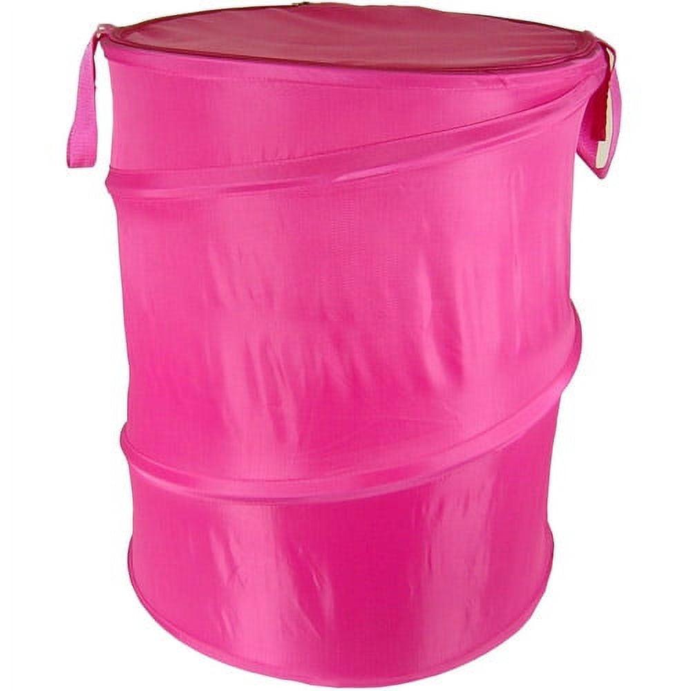 Redmon Pop-up Hamper Round, 18x22H, Nylon, Hot Pink, All Ages
