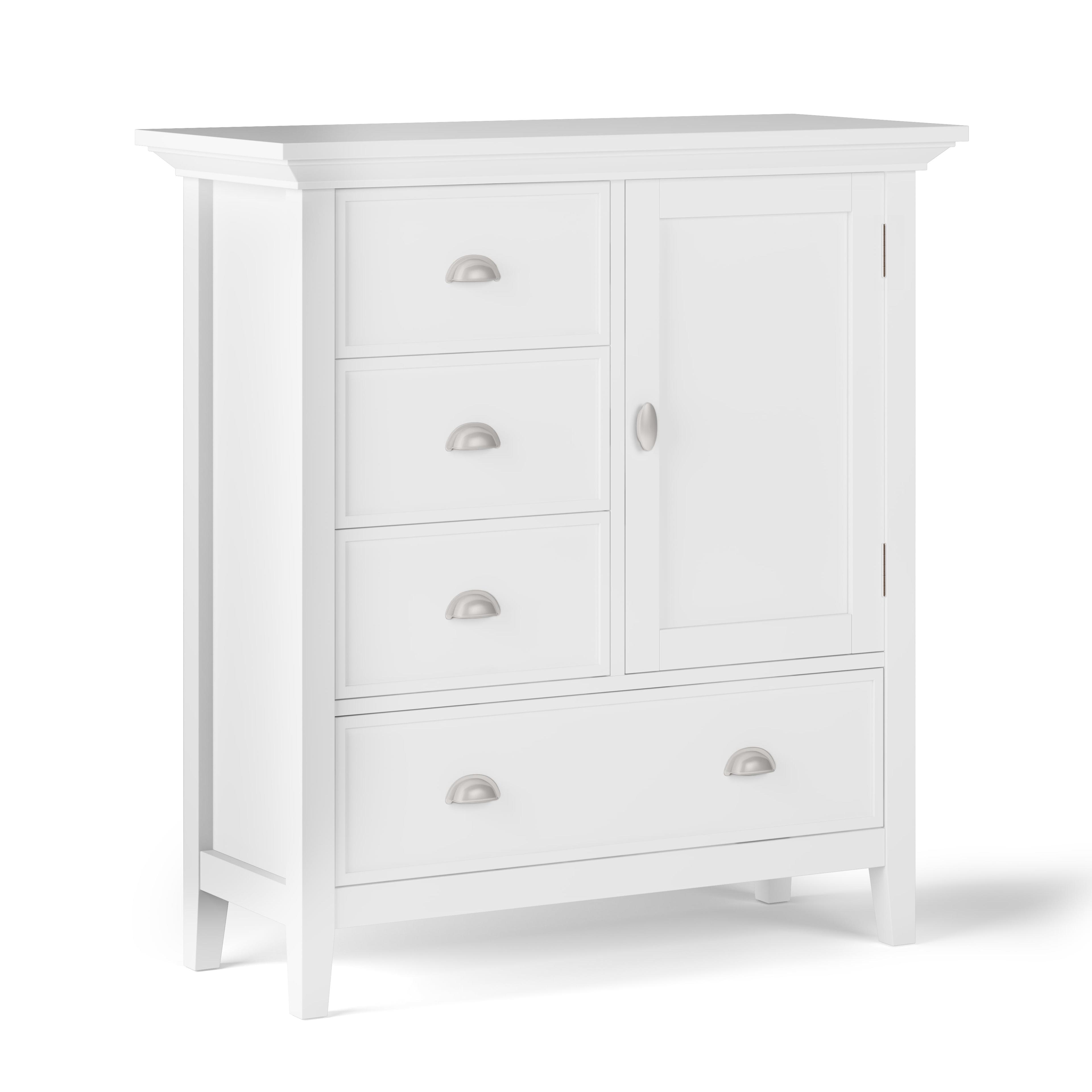 White Solid Wood Freestanding Office Storage Cabinet