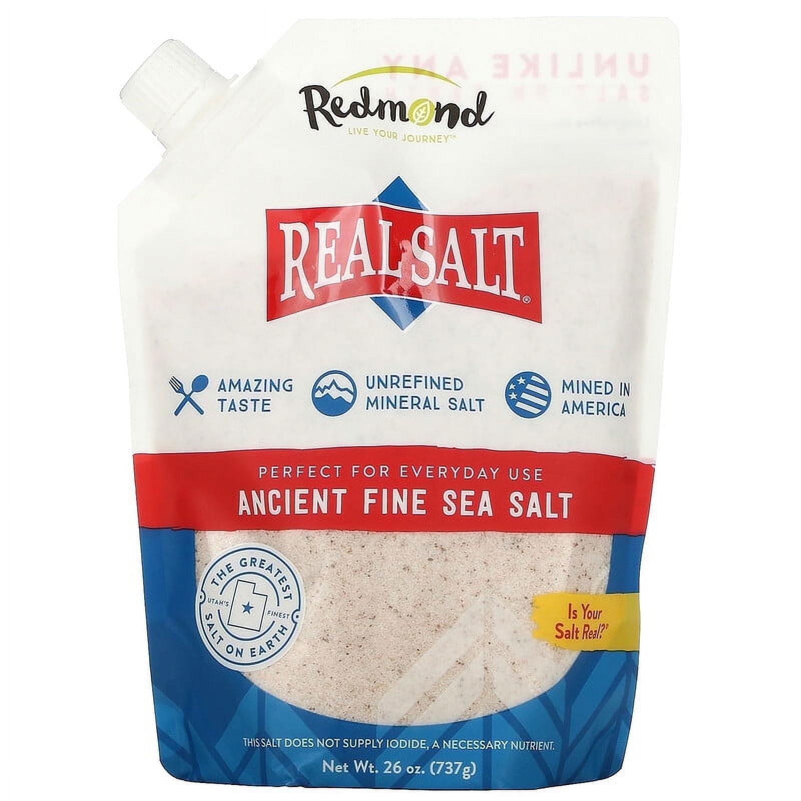 Redmond Ancient Fine Sea Salt - Natural Unrefined, 26 oz Pouch