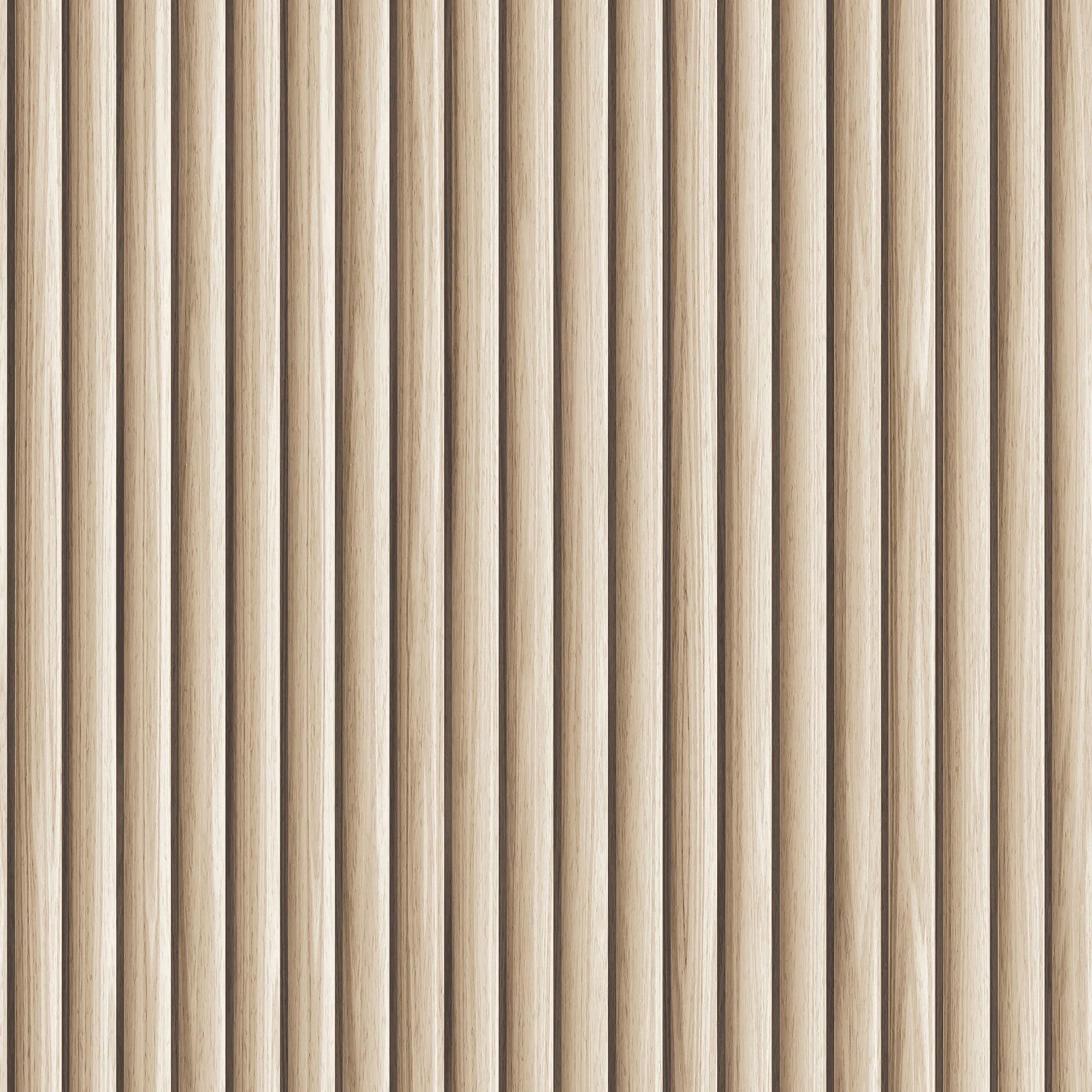 Blonde Reeded Wood Self-Adhesive Peel and Stick Wallpaper