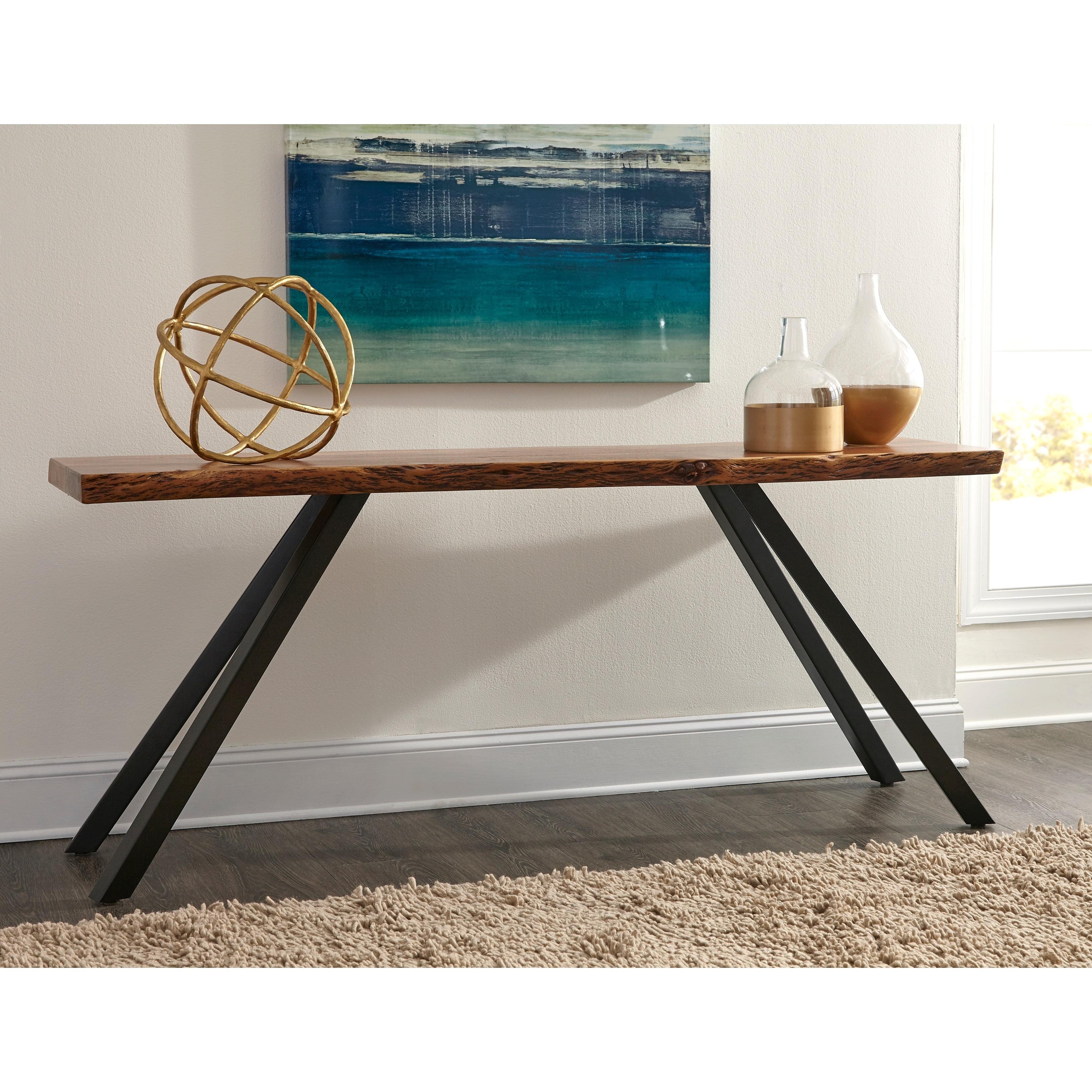 Acacia Live Edge 72" Console Table with Iron Legs