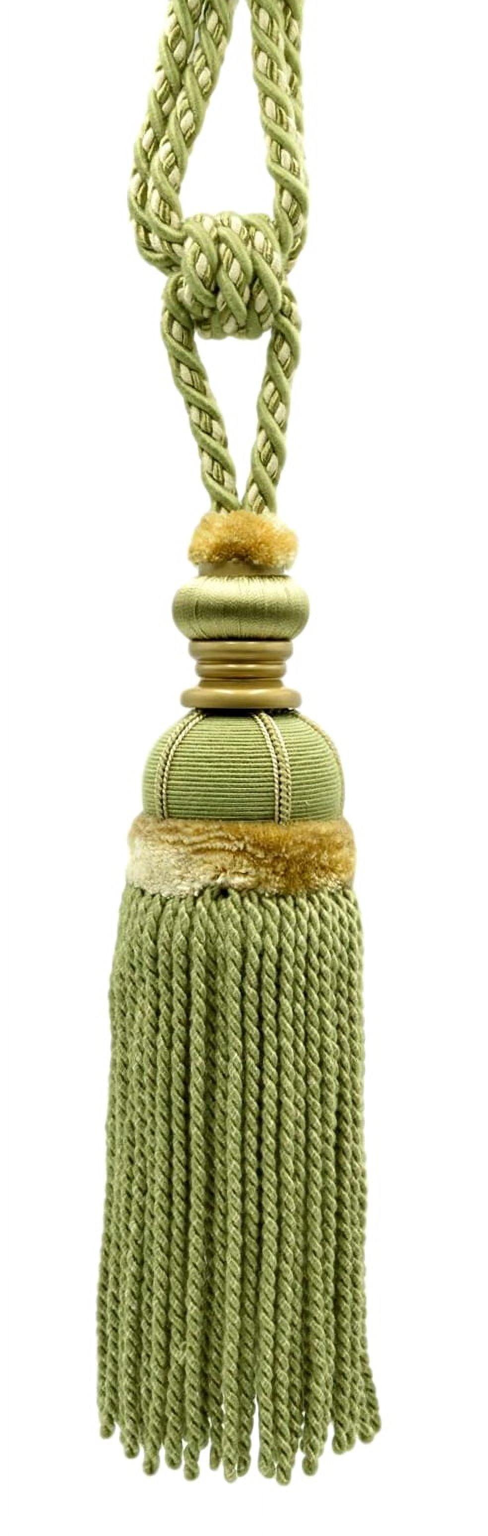 DECOPRO Luxurious Bullion Curtain Tassel Tieback - Elegant Drapery Accessory, Large , Tassel Length 12" (30.5cm), Spread 26" (66cm) # TBPLUSH12, #RB03 Sold Individually