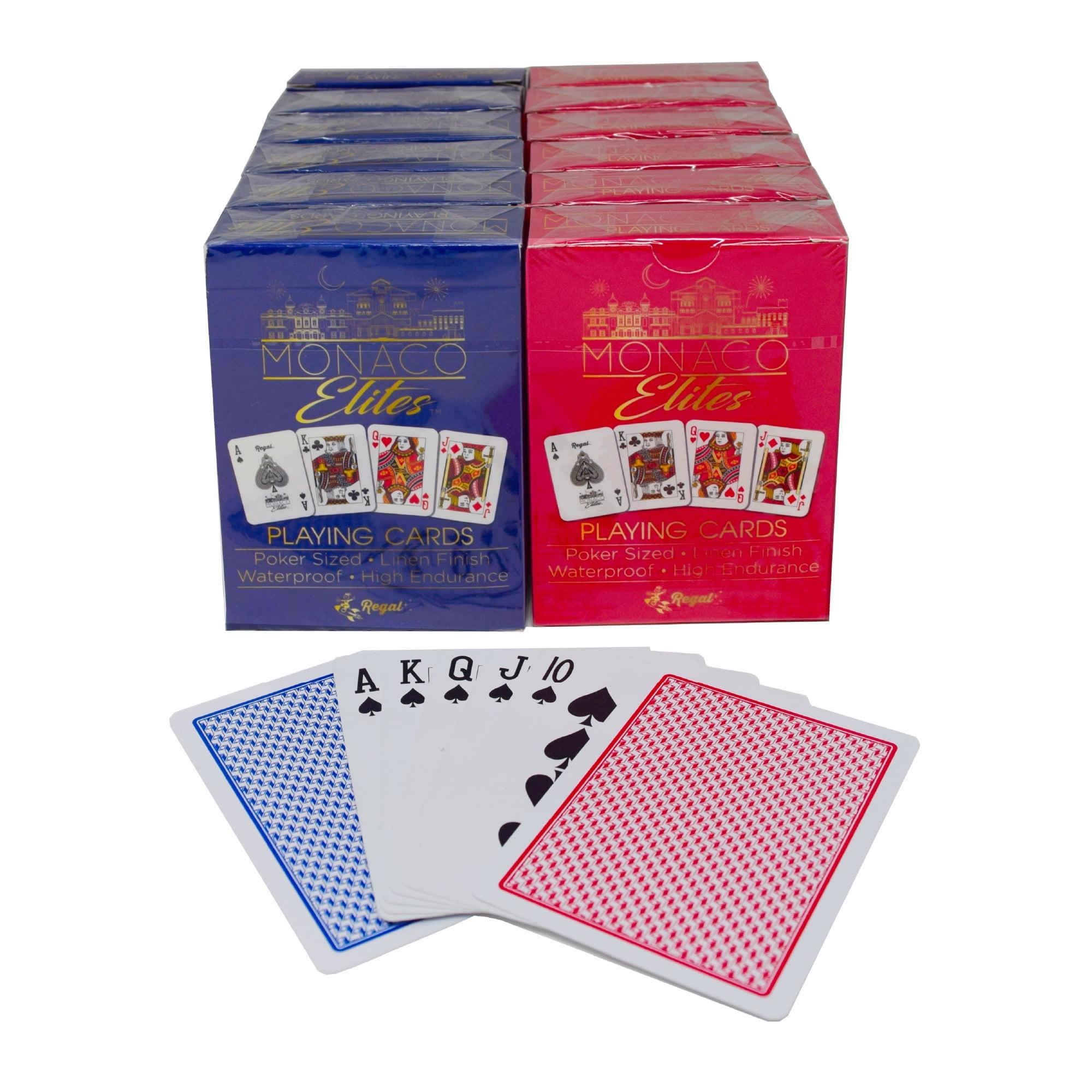 Monaco Elite Waterproof Plastic Poker Playing Cards, Set of 12