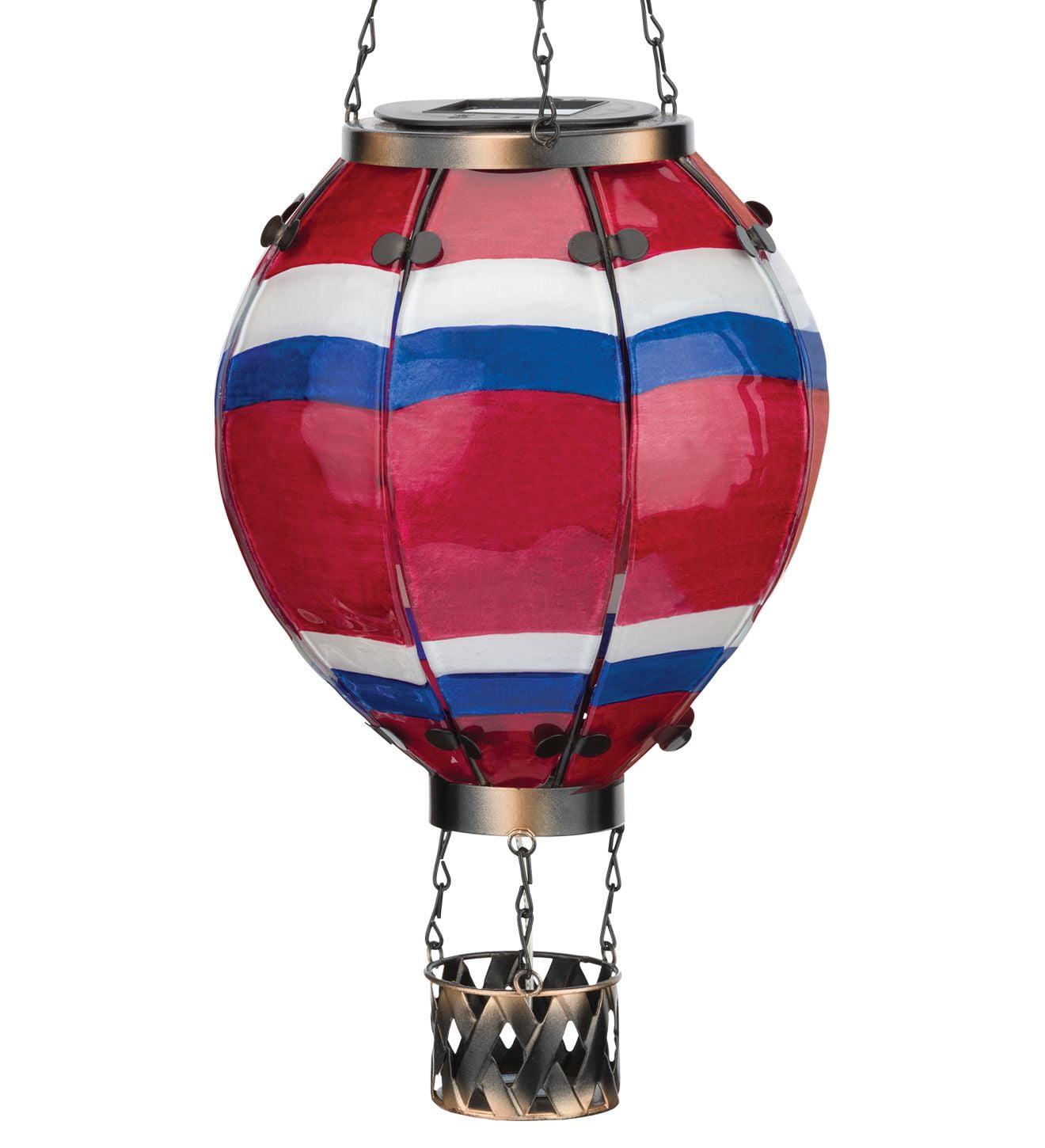 Multicolor Glass and Metal Hot Air Balloon Lantern