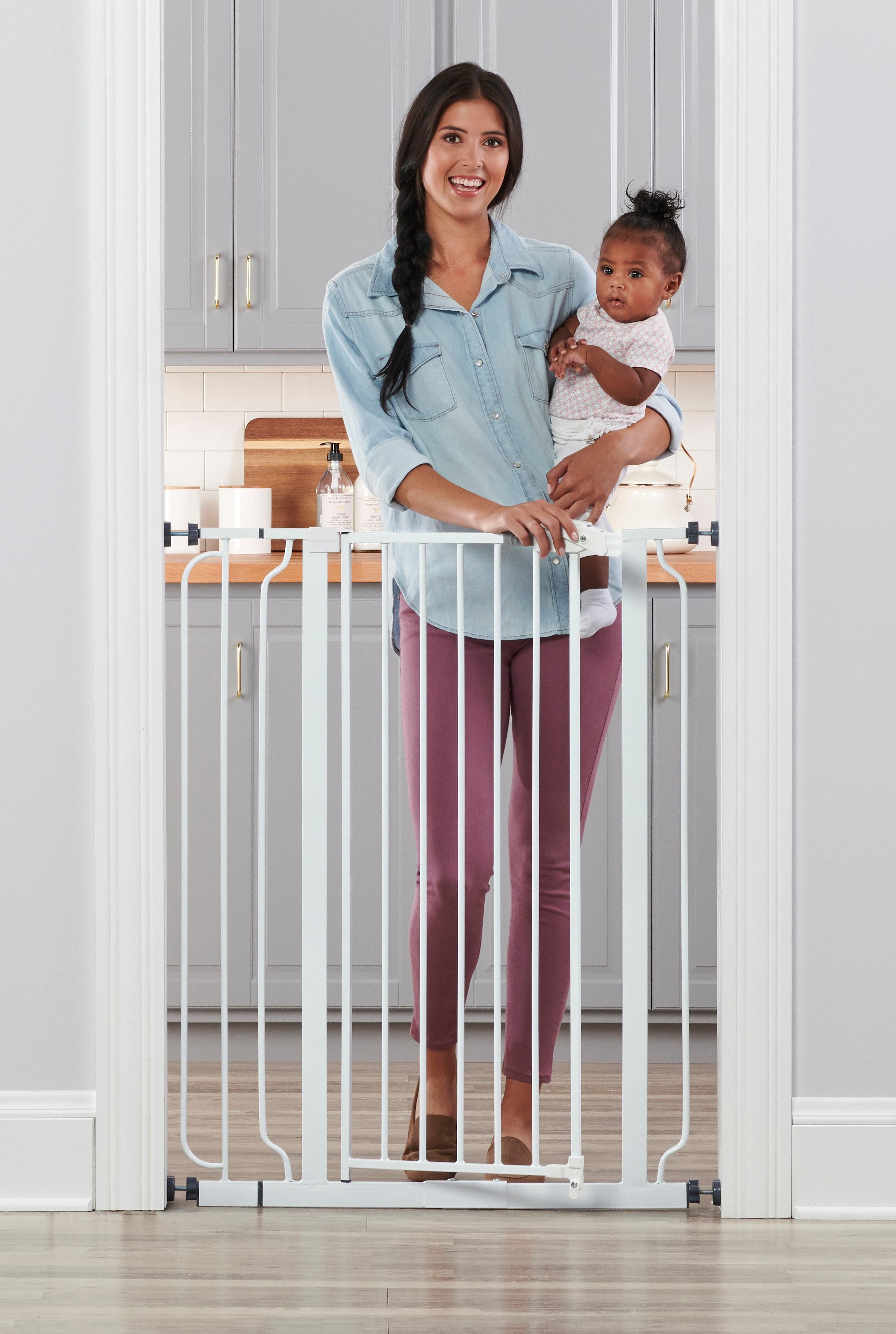 Regalo Extra Tall Easy Step Metal Walk Through Baby Gate - White