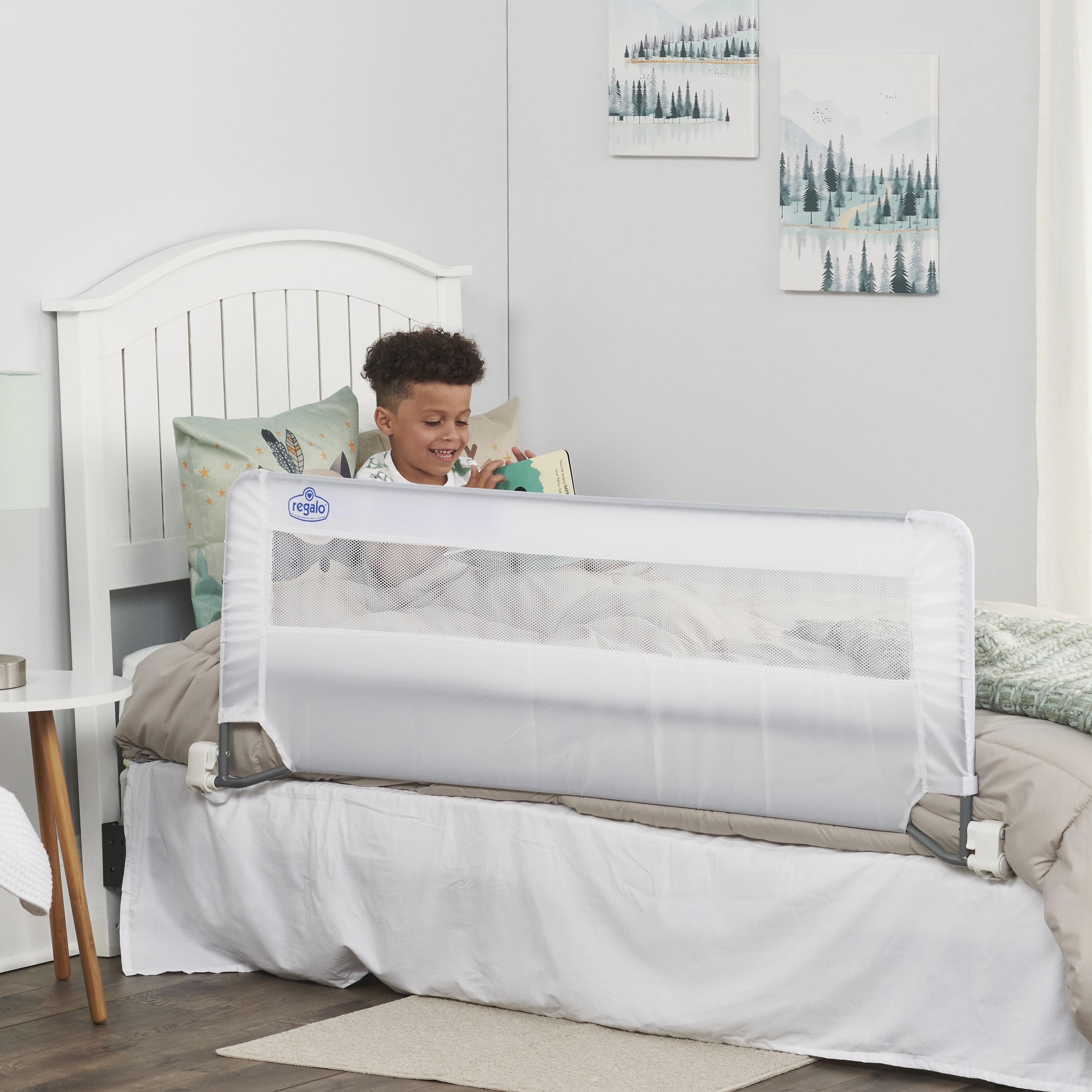 White Extra Long Swing Down Bed Rail Guard