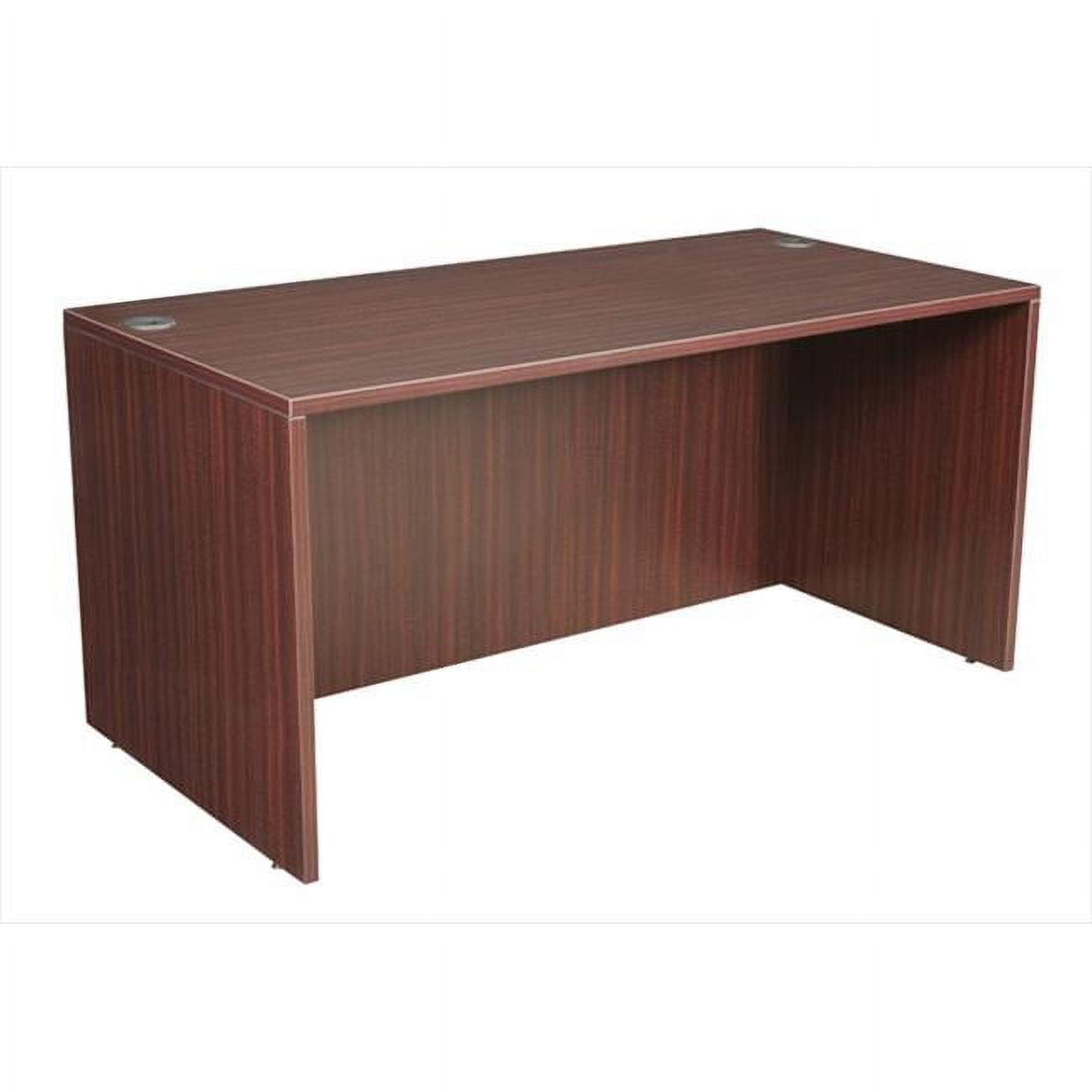 Mahogany Executive Office Desk with Drawer and Filing Cabinet, 60 in.