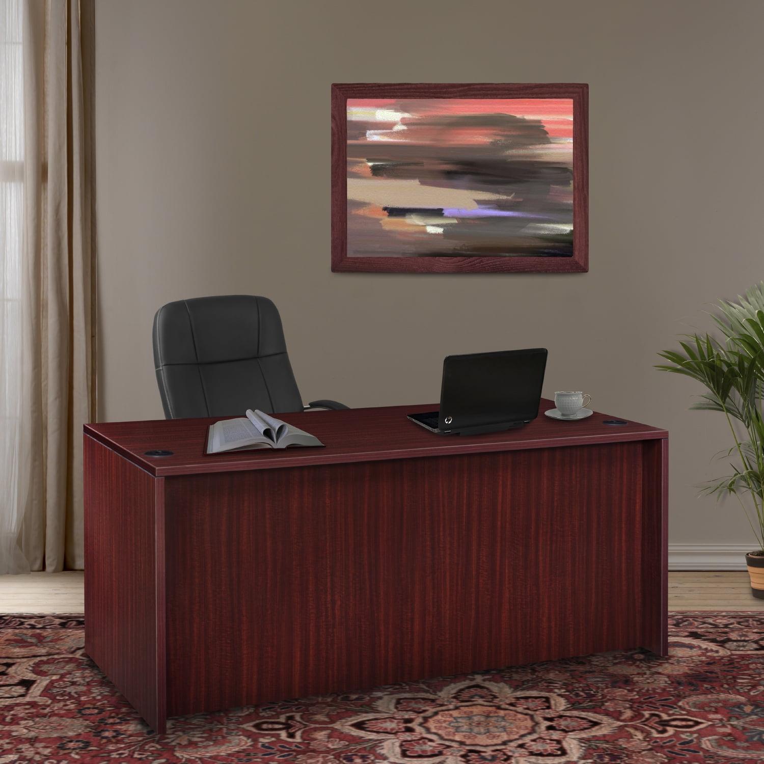 Romig Legacy 66 x 30 in. Office Desk with Double Full Pedestal- Mahogany