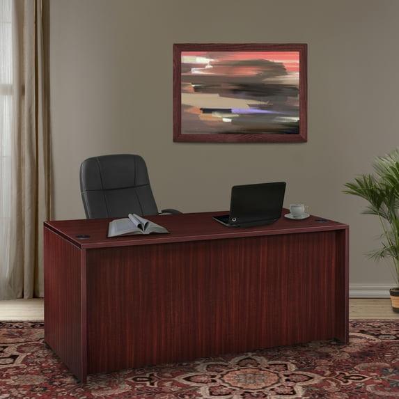 Romig Legacy 66 x 30 in. Office Desk with Double Full Pedestal- Mahogany