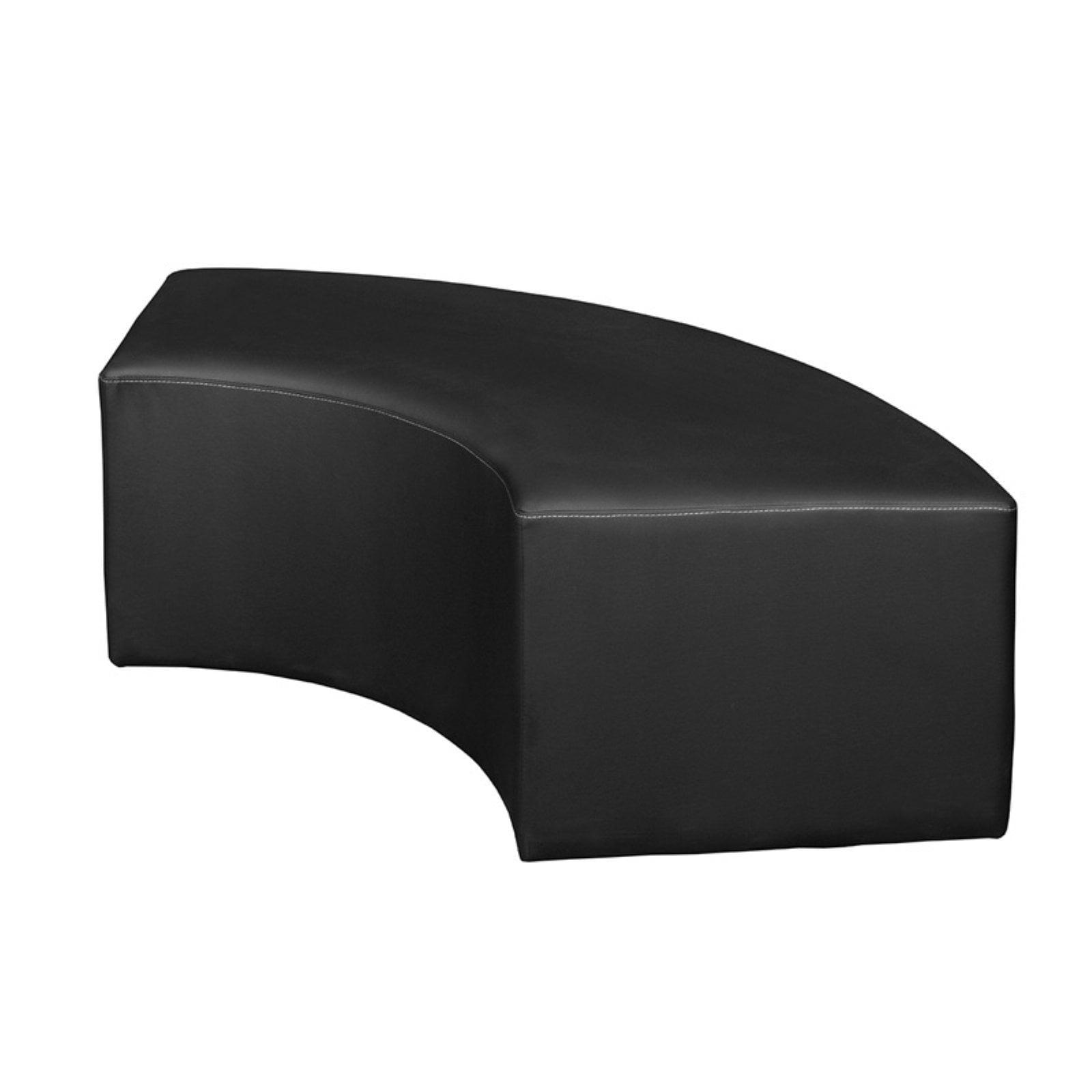 Aurora Black Vinyl Semi-Circle Ottoman