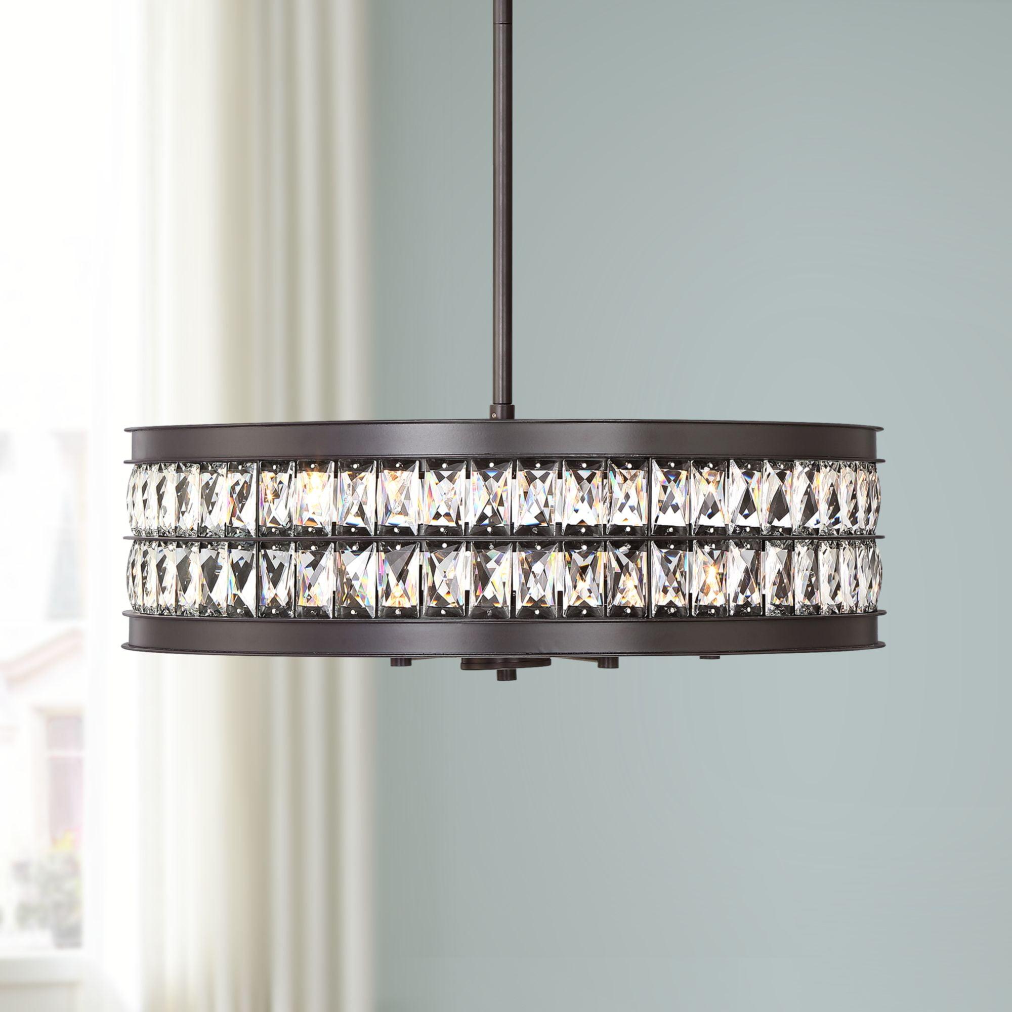 Jaylen Oil-Rubbed Bronze Crystal Drum Pendant Chandelier