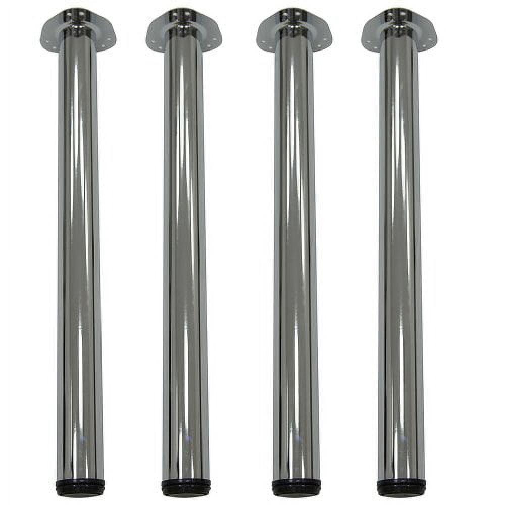 Chrome Tubular Steel Adjustable Table Legs Set of 4