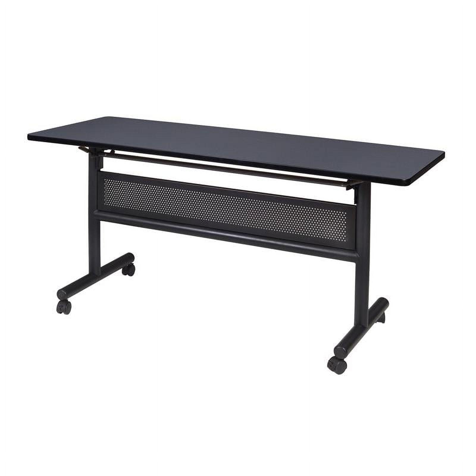 Regency 60" Grey Flip Top Mobile Training Table with Black Steel Base