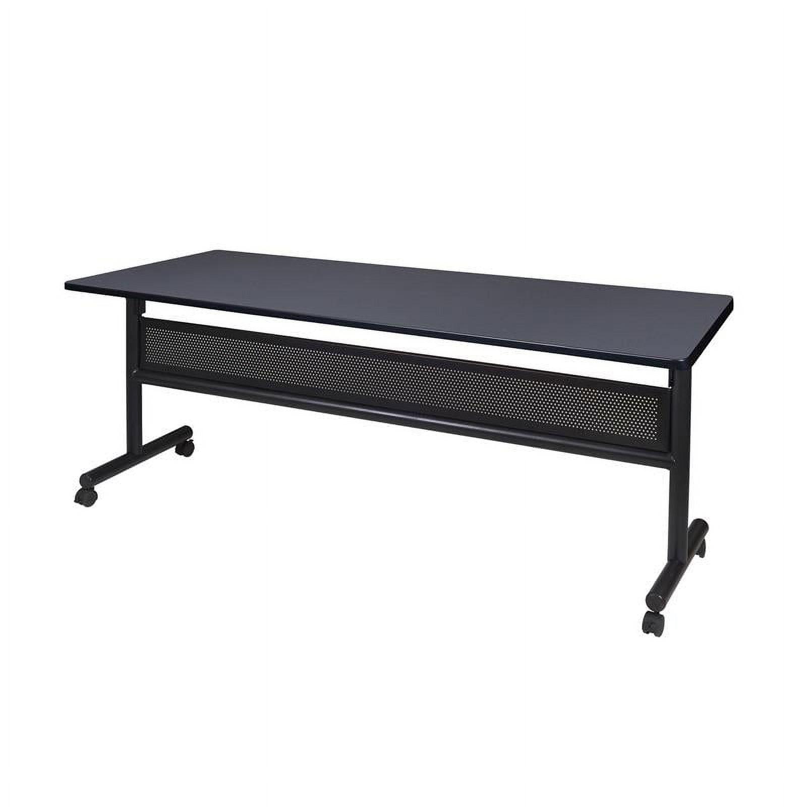 Grey 72" Flip Top Mobile Training Table with Black Steel Frame