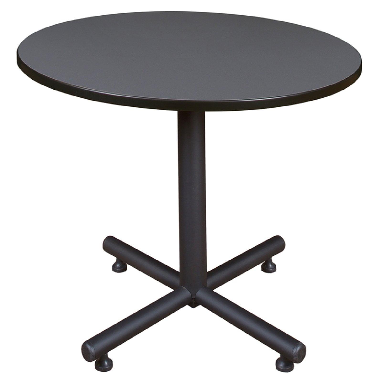 Elevare 30" Round Grey Melamine and Metal Modern Dining Table