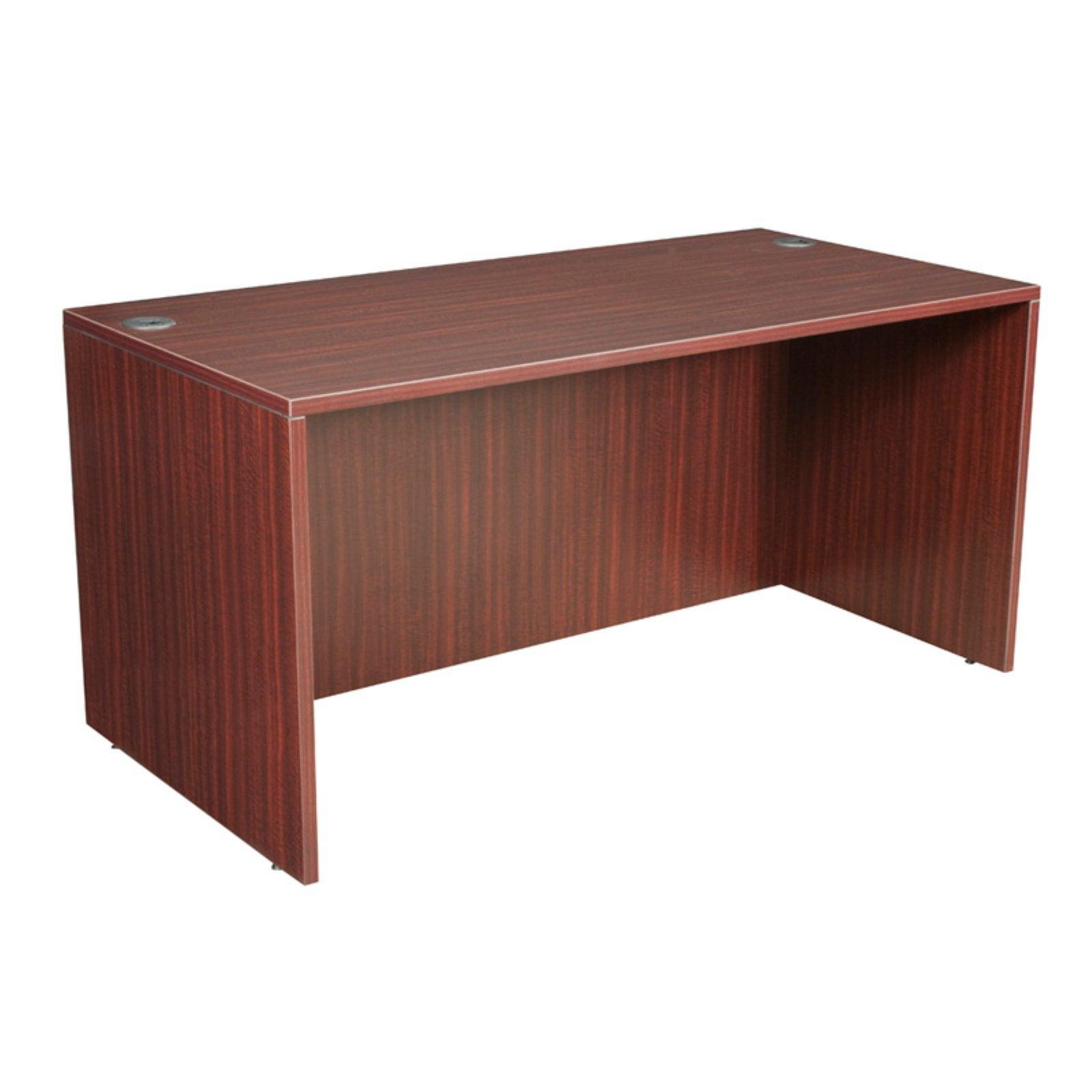 Mahogany Executive Office Desk with Drawer and Filing Cabinet, 60 in.