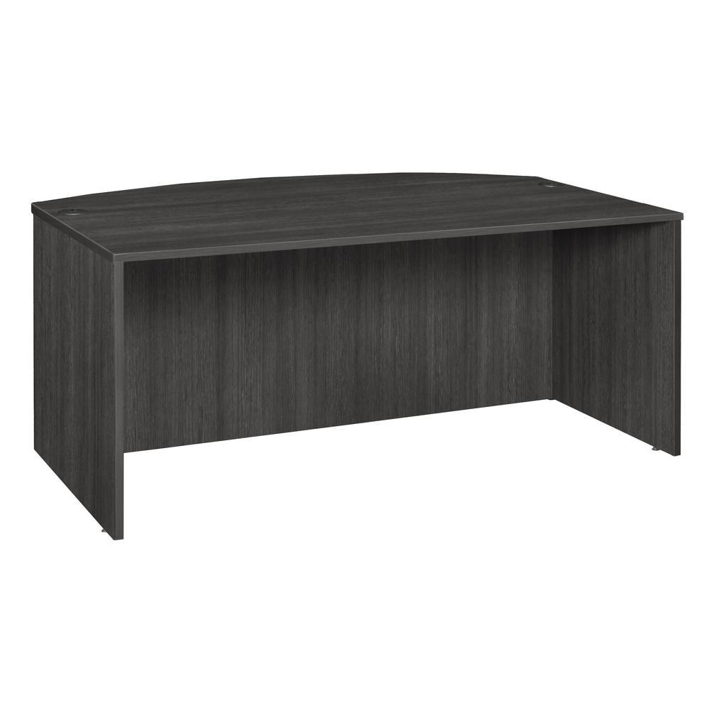 Ash Grey 71" Executive Laminate Wood Bowfront Desk