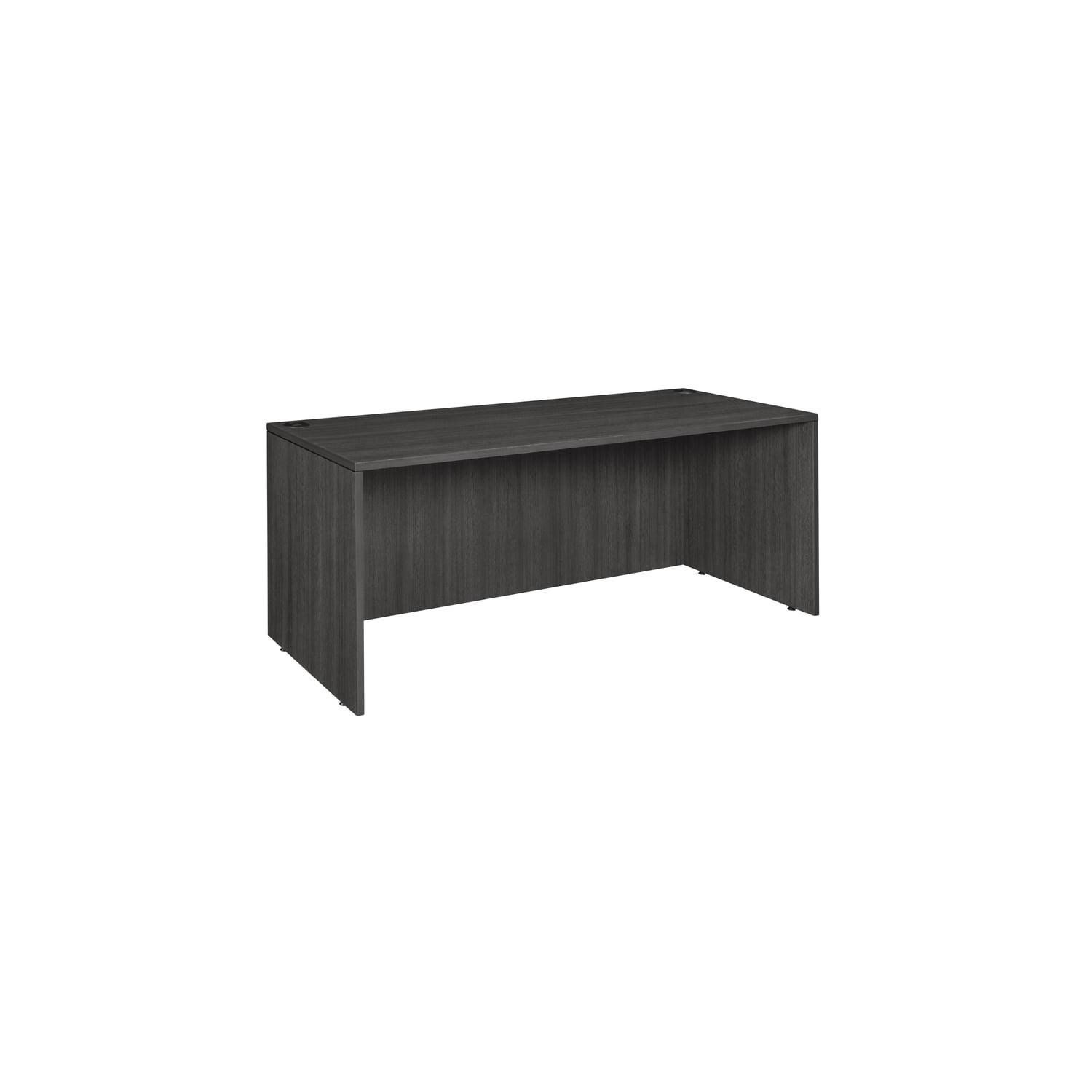 Ash Gray 71-Inch Wood Credenza Desk with Drawer