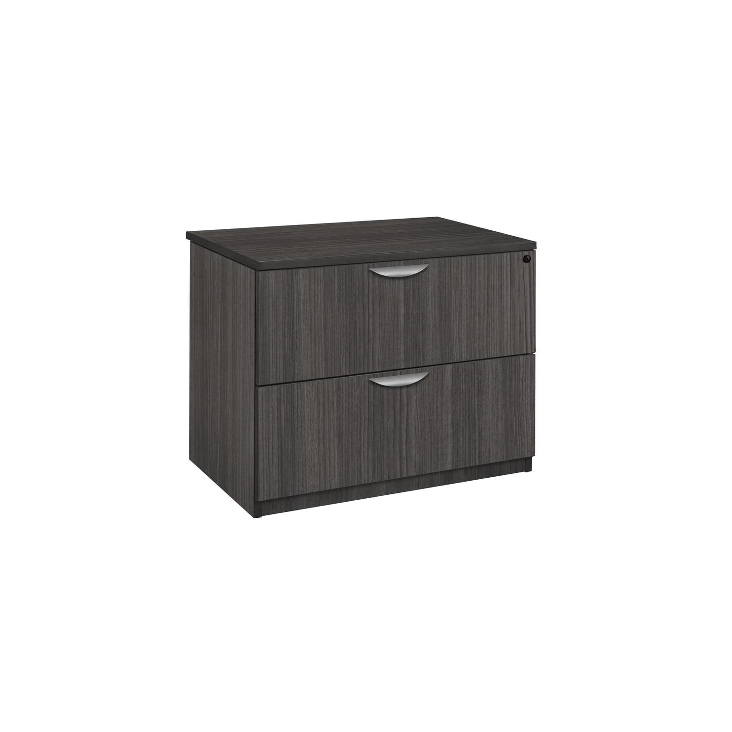 Ash Grey 2-Drawer Lockable Lateral File Cabinet