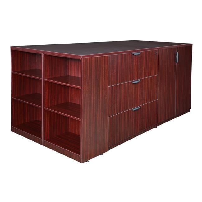 Mahogany Modular Stand Up Quad with Lateral File and Storage