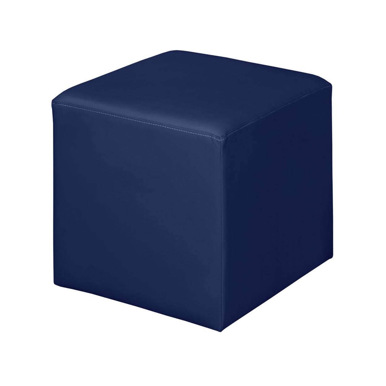 Regency Jean Plush Square Ottoman in Naval Blue