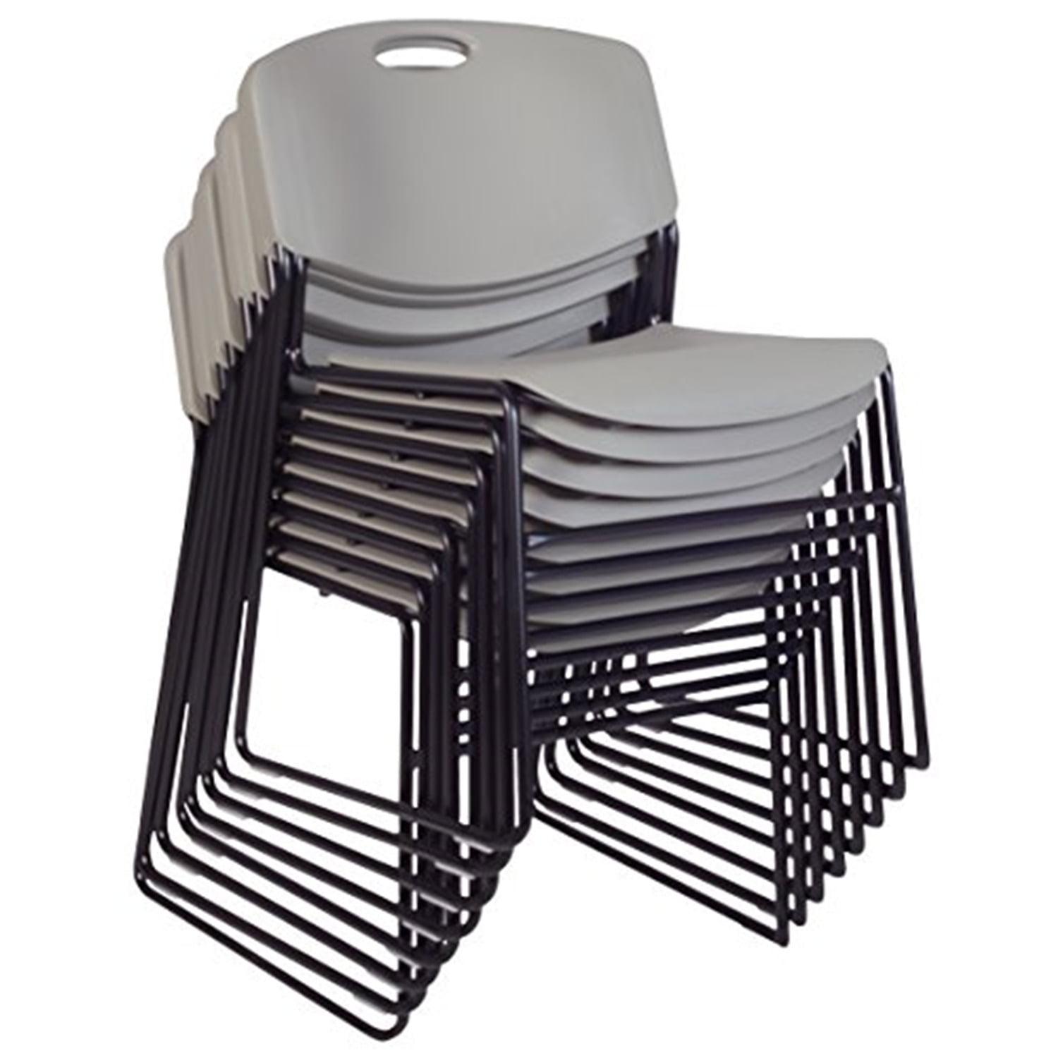 Regency Zeng Ultra Compact Metal Frame Armless Stackable Chair (Set of 8)