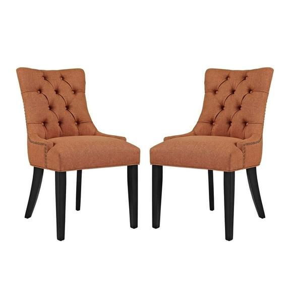Modway Regent Dining Side Chair Fabric Set of 2 Orange