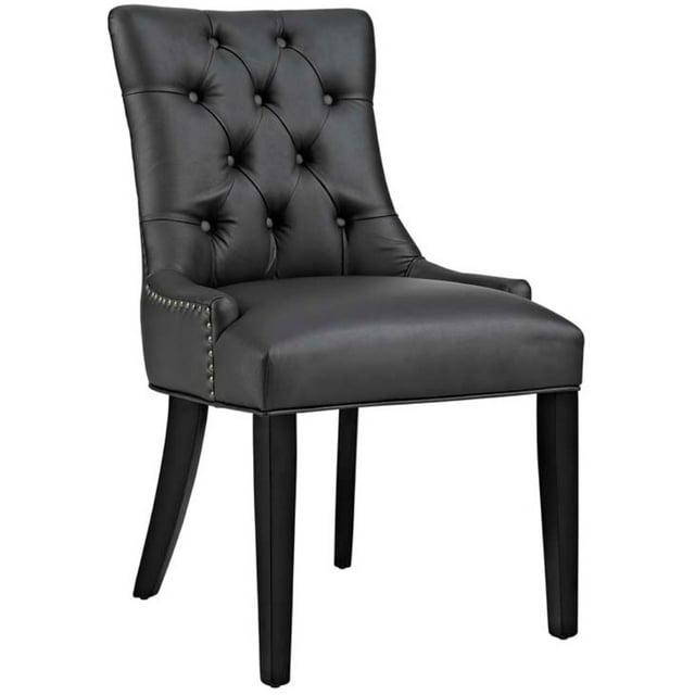 Modway Regent Vinyl Dining Chair Black: Upholstered, Wood Frame, Spot Clean, No Tools Assembly