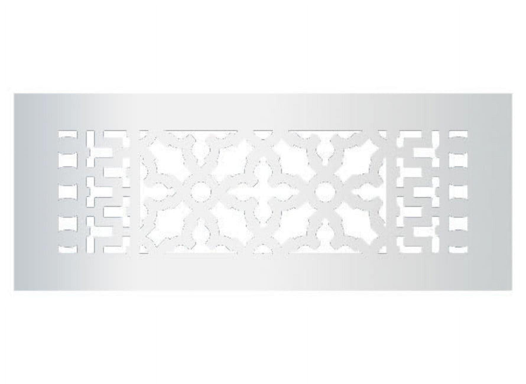 Silver Aluminum Scroll Design Floor Grille 12" x 4"