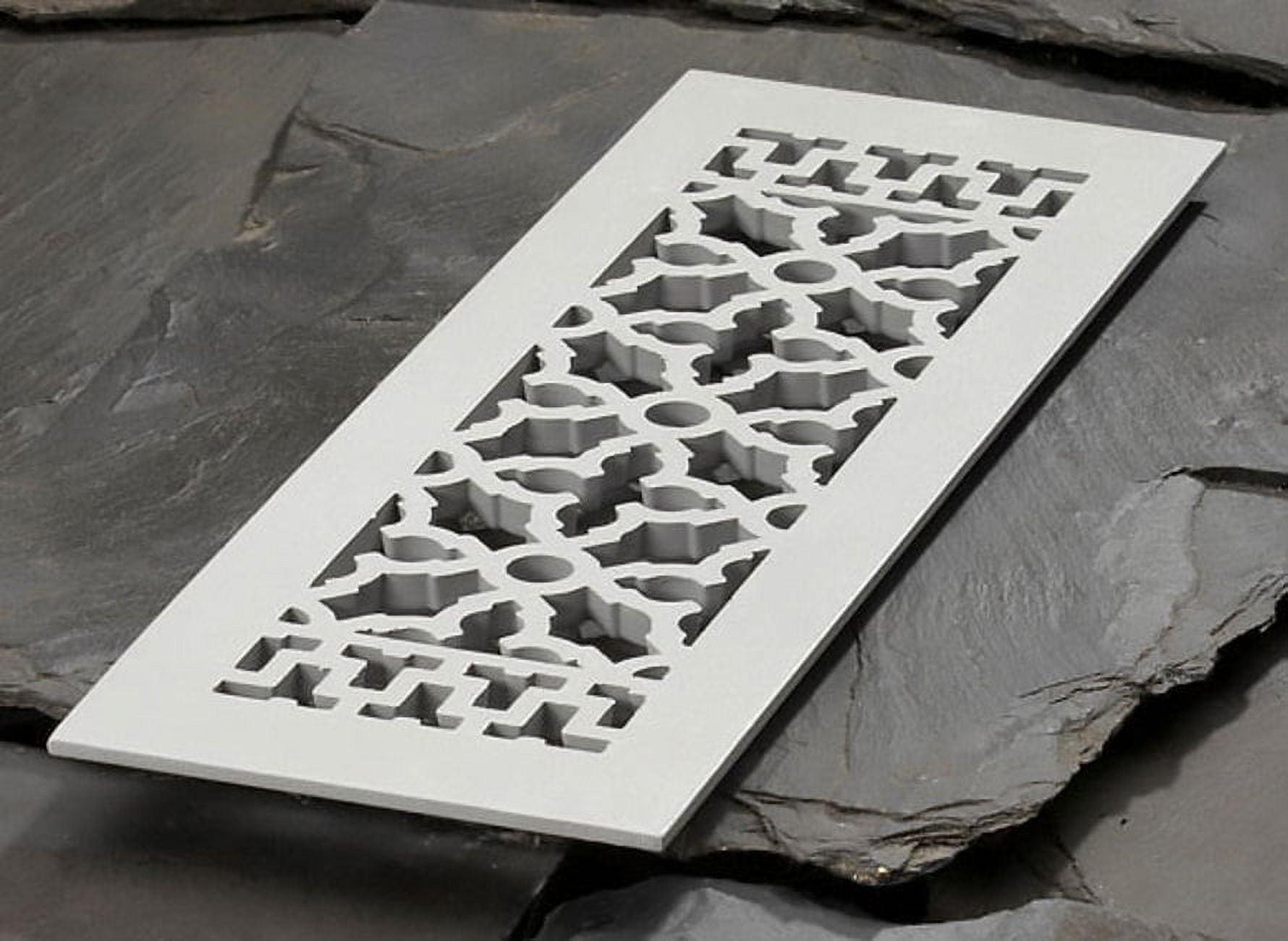 Reggio Registers 616-Anh Scroll Series 4" X 14" Floor Grille - Grey
